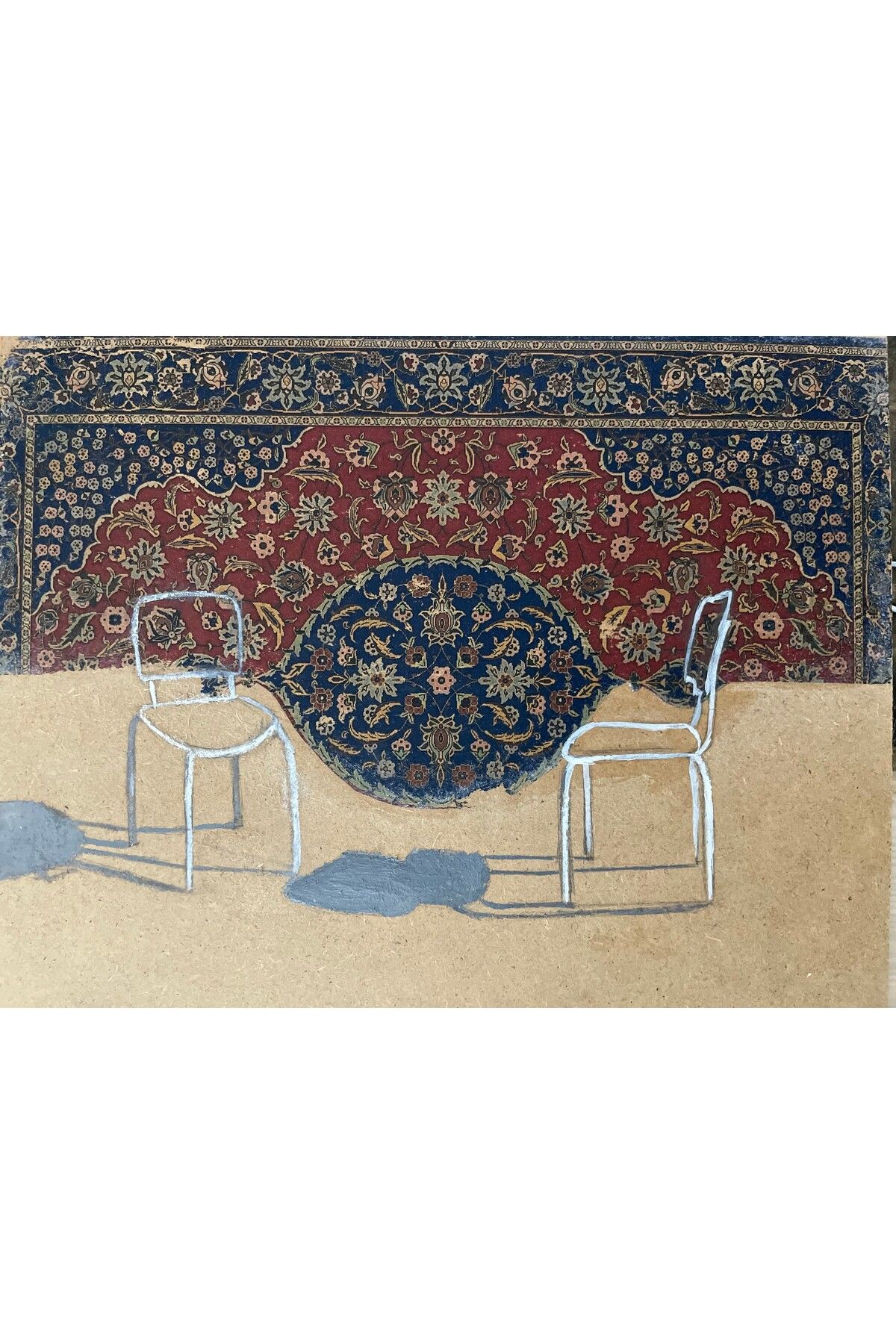 artoloji Nadir Ekici - Yokluğun Diyaloğu 1 - 2024 - Mdf üzerine karışık teknik - 20x25 cm