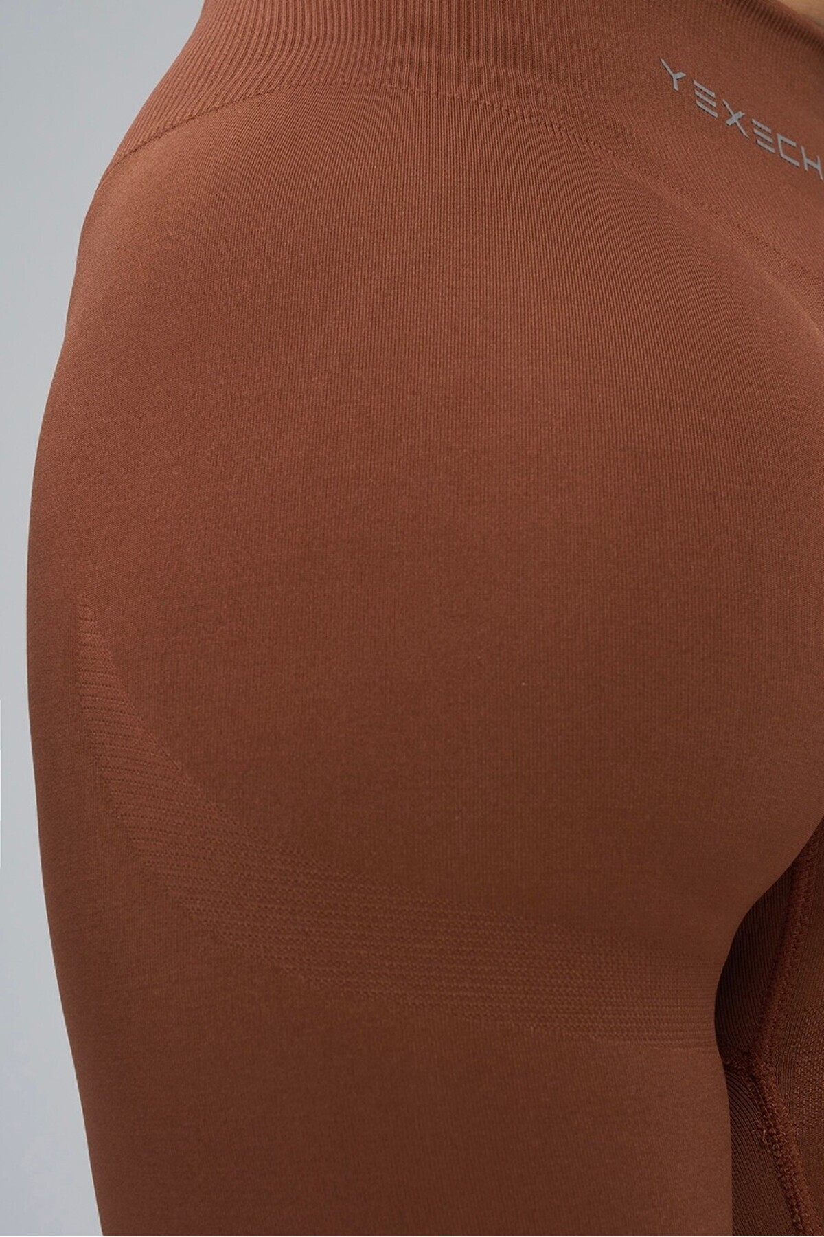 yexech  Büzgülü Seamless Ekstra Kalça Destekli Push-Up Aurora Spor Tayt - Görsel 10