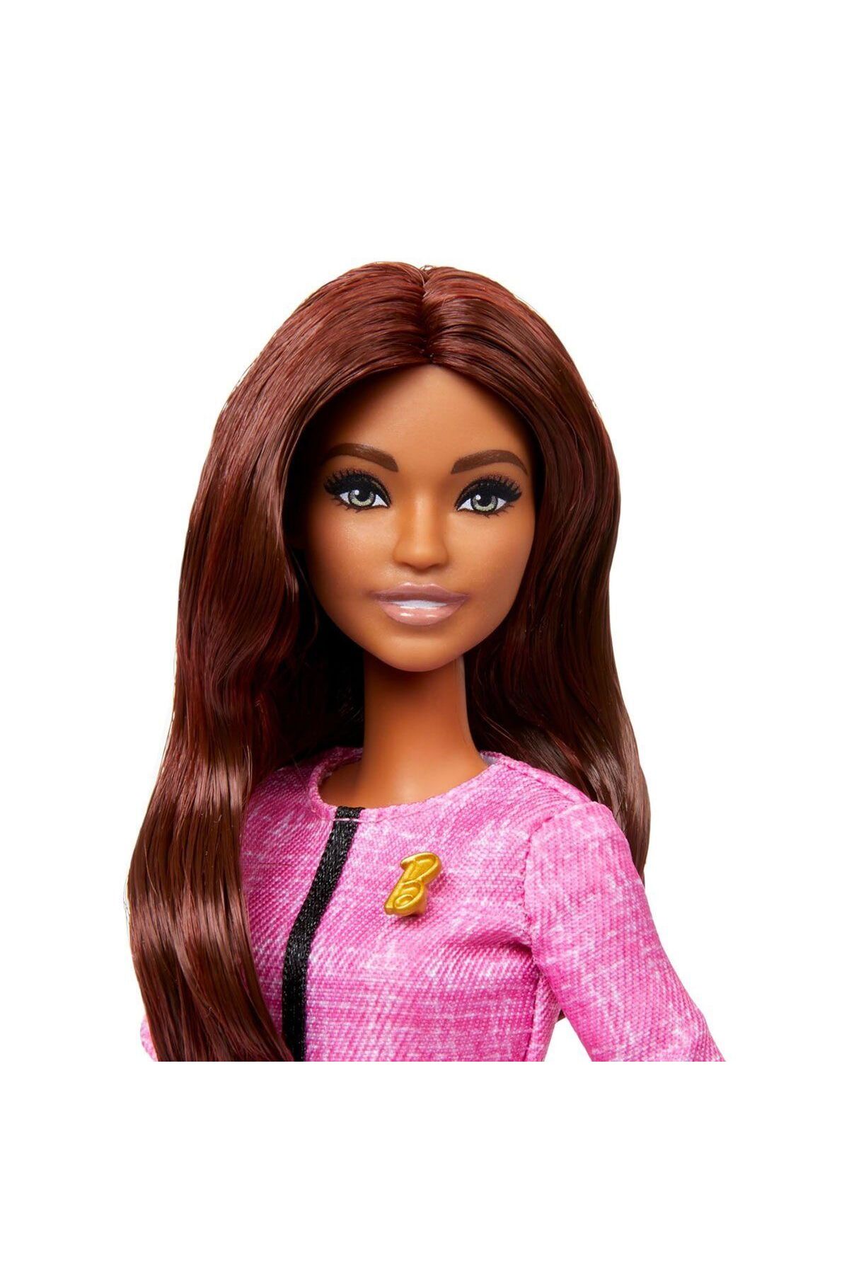 Barbie ® Geleceğin Lideri Bebek, Açık kahverengi saçlı bebek, çıkartma dahil HXN99 fotoğrafı 3 (önizleme)