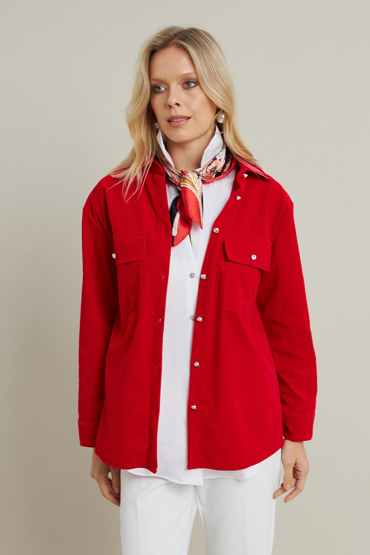 Cool & Modest-Red Velvet Women's Shirt - Mcar1074 3