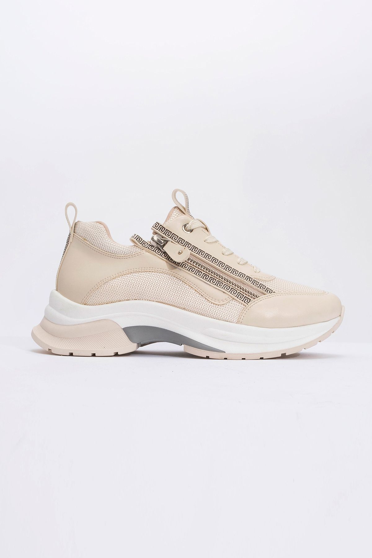 اسنیکر زنانه Oude Ekru zippered Zippered Base Sport کفش ورزشی luvishoes