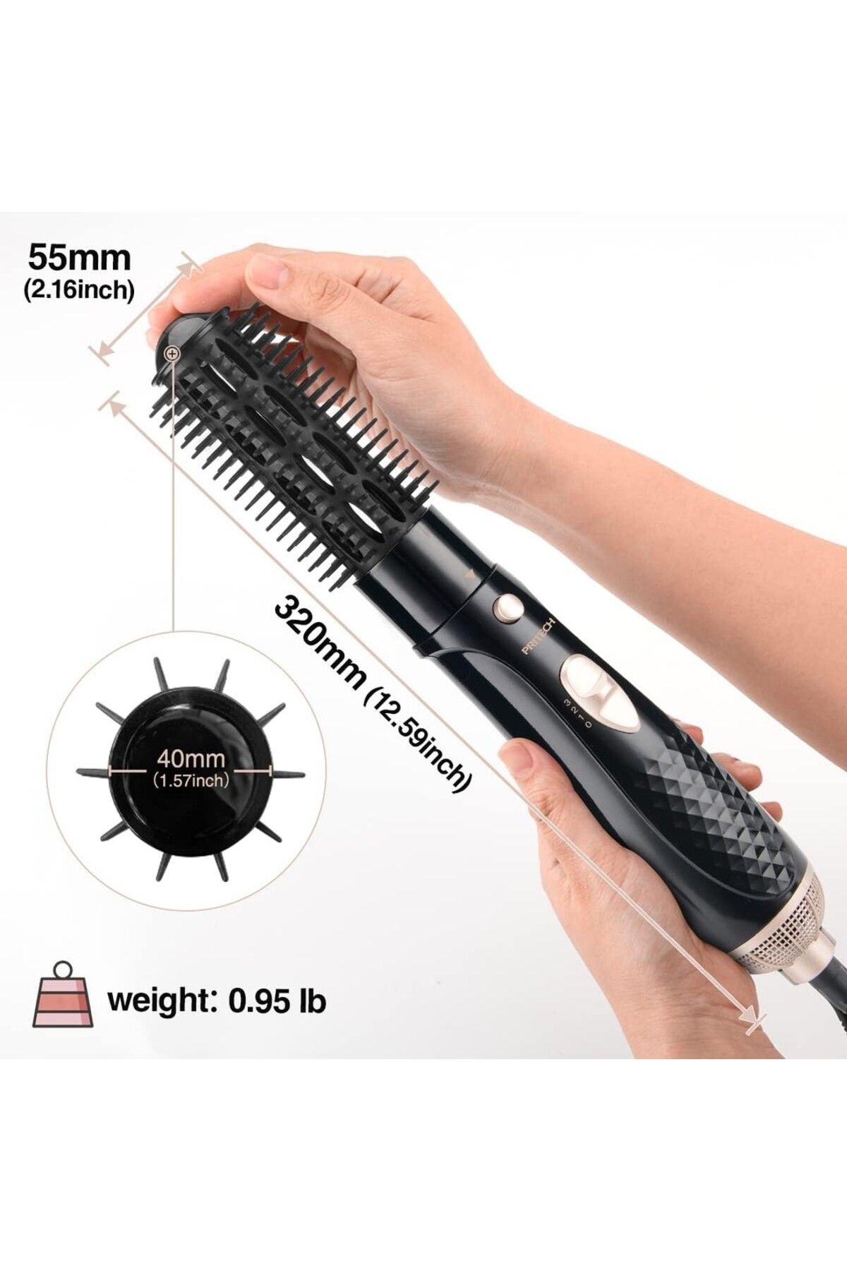 Pritech-Hair Dryer Brush, 4 in 1 with 2 Heat Speeds and Cold Wind Feature 3