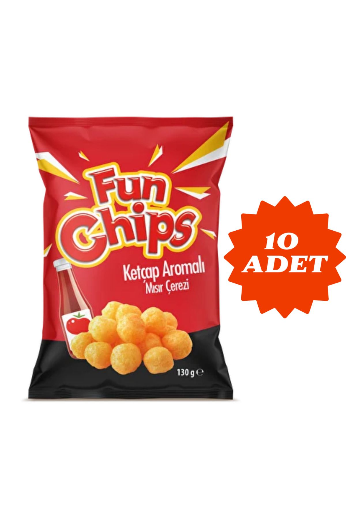 elmasgrup FUNCHİPS KETÇAPLI MISIR ÇEREZİ 130 GR 10 ADET