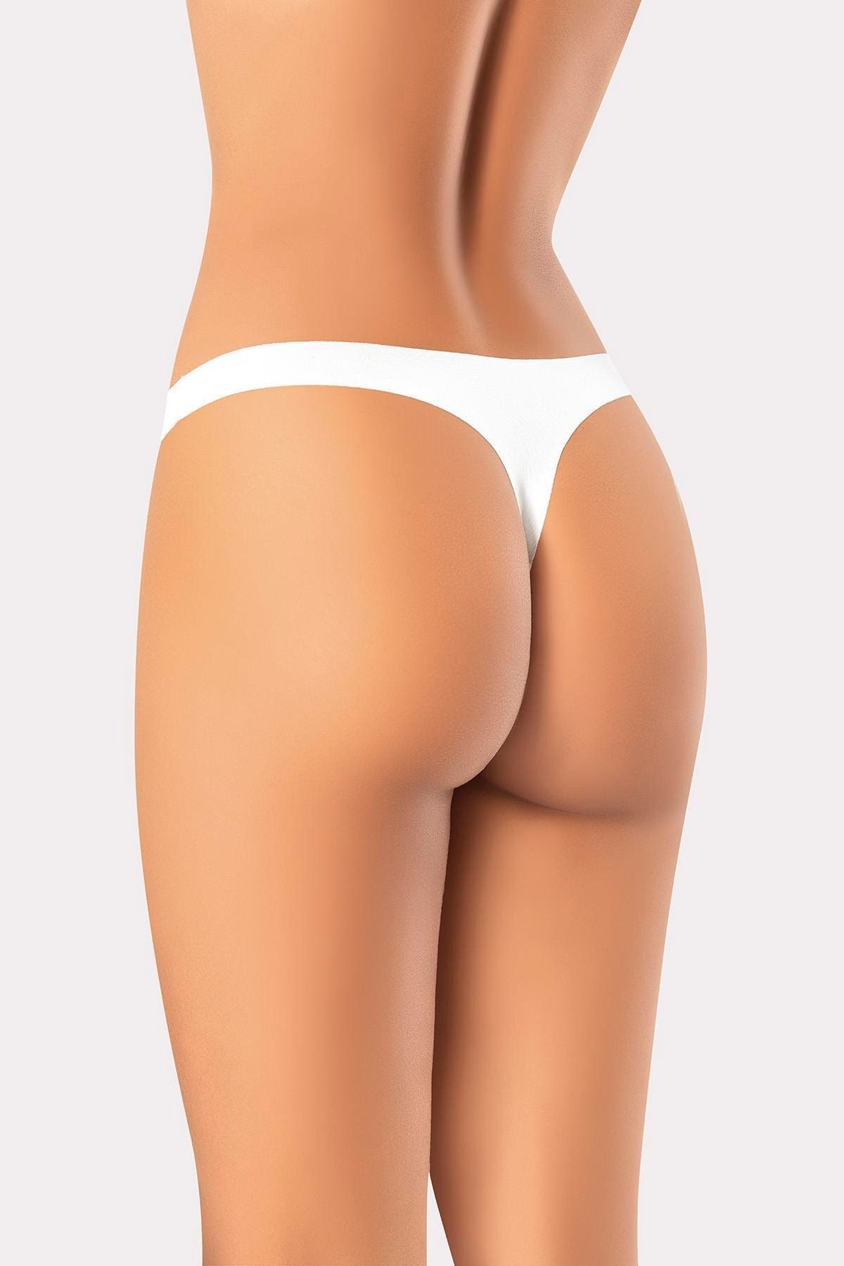 ERDEM İÇ GİYİM-Erdem White Laser Cut Thong 7204 1