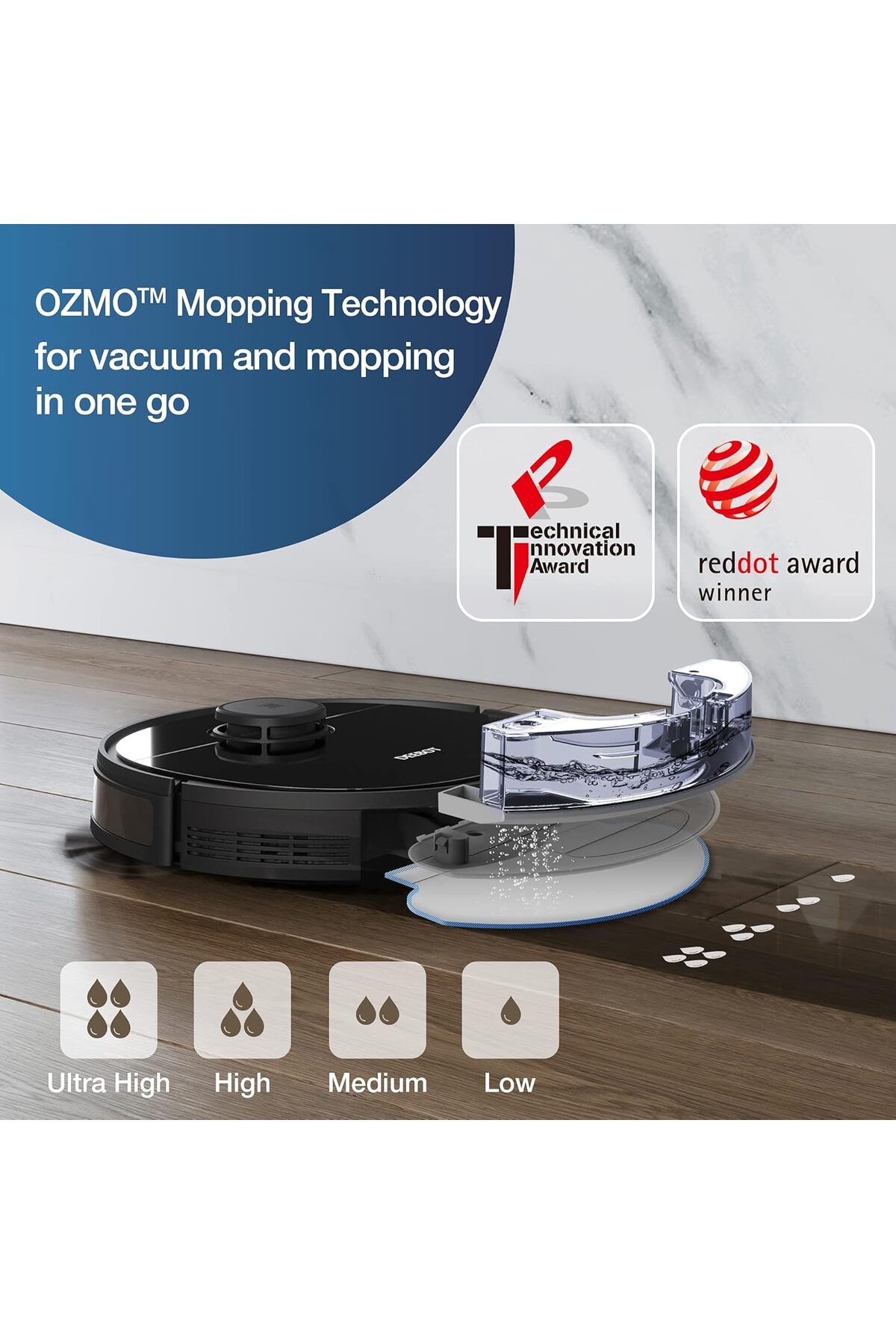 Ecovacs-Robot Vacuum Cleaner DEEBOT OZMO920, 2-in-1 Vacuum & Mopping Works on Carpets & Hard Floors 3