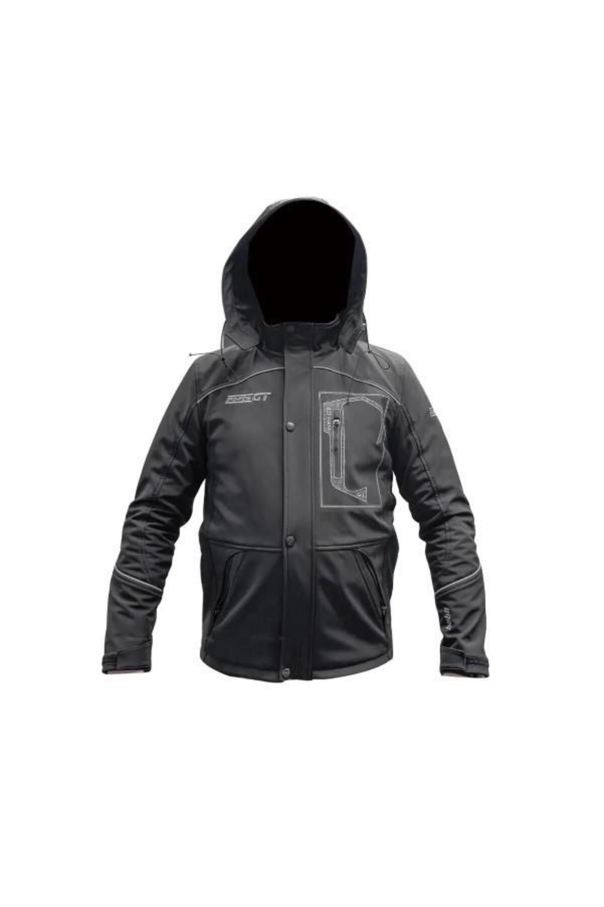 motosergen Forte Gt 1084 Babil Full Koruma 4 Mevsim Kışlık Softshell Motosiklet Montu 2XL Beden Siyah