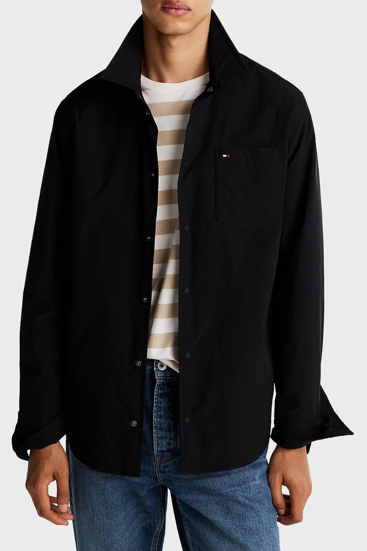 ژاکت مردانه پیراهن با نشان‌واره جیبی منظم MW0MW37629 BDS Tommy Hilfiger