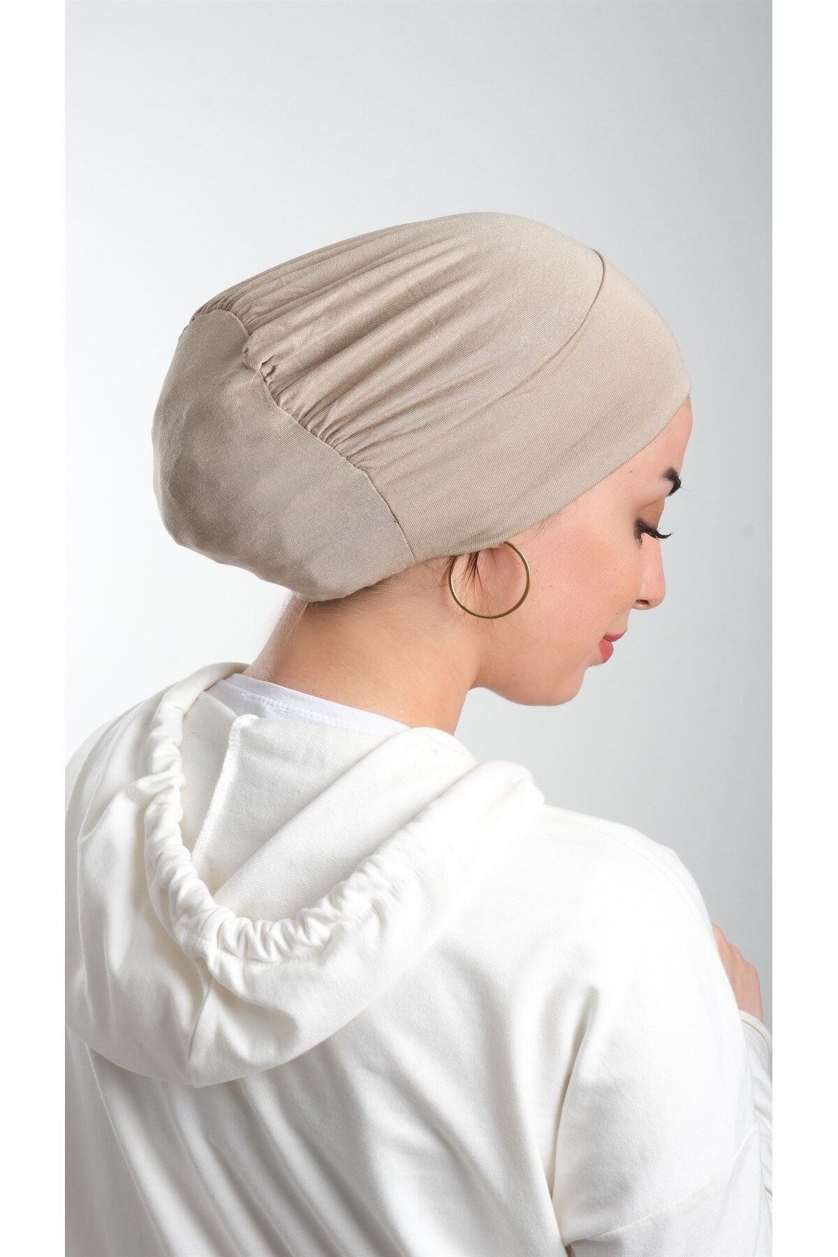 HÜRREM BONE Mink Practical Ready Intlocking Hejab Bonnet Fabric Viscose Plain 3003_10