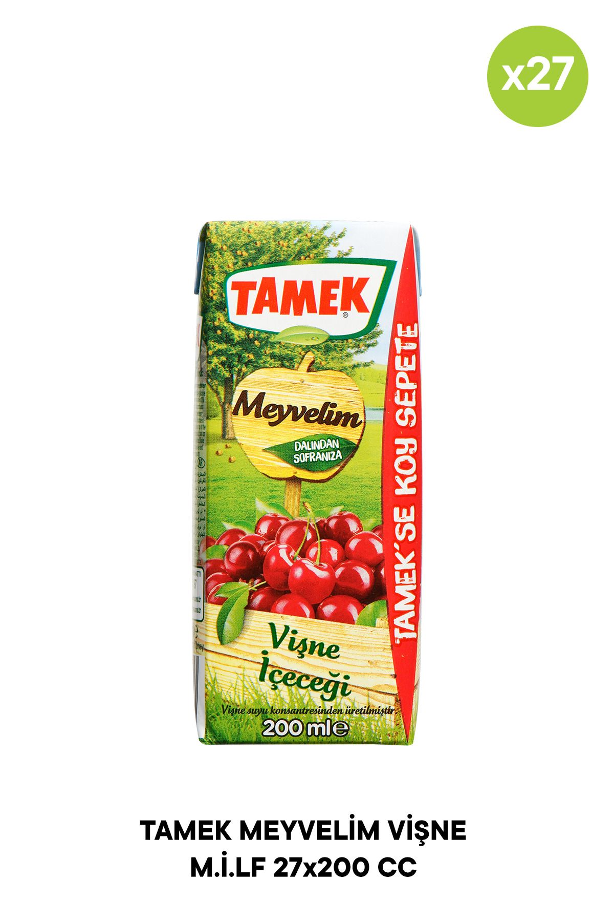 TAMEK MEYVELİM VİŞNE MEYVE SUYU 27x200 ml