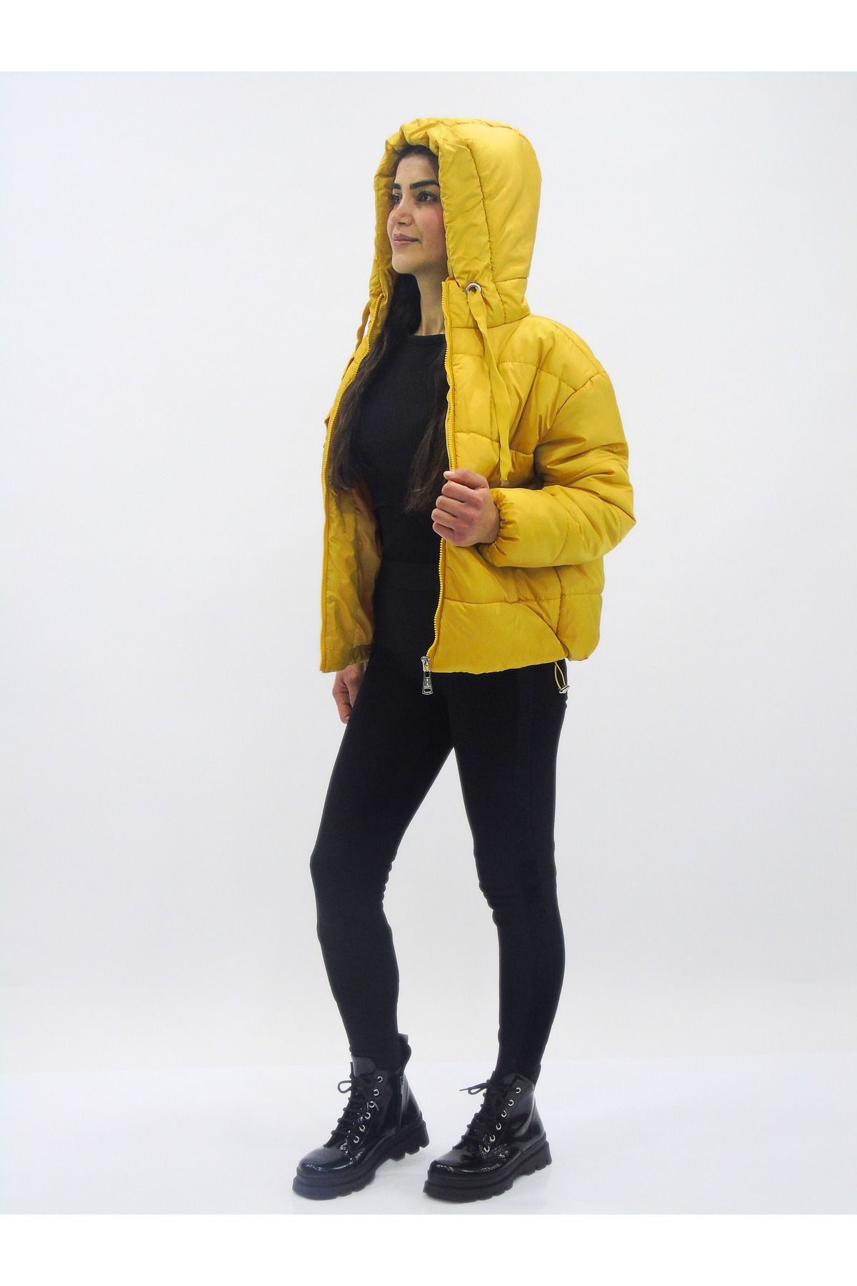 Bigdart-Hooded Solid Color Puffer Jacket 3
