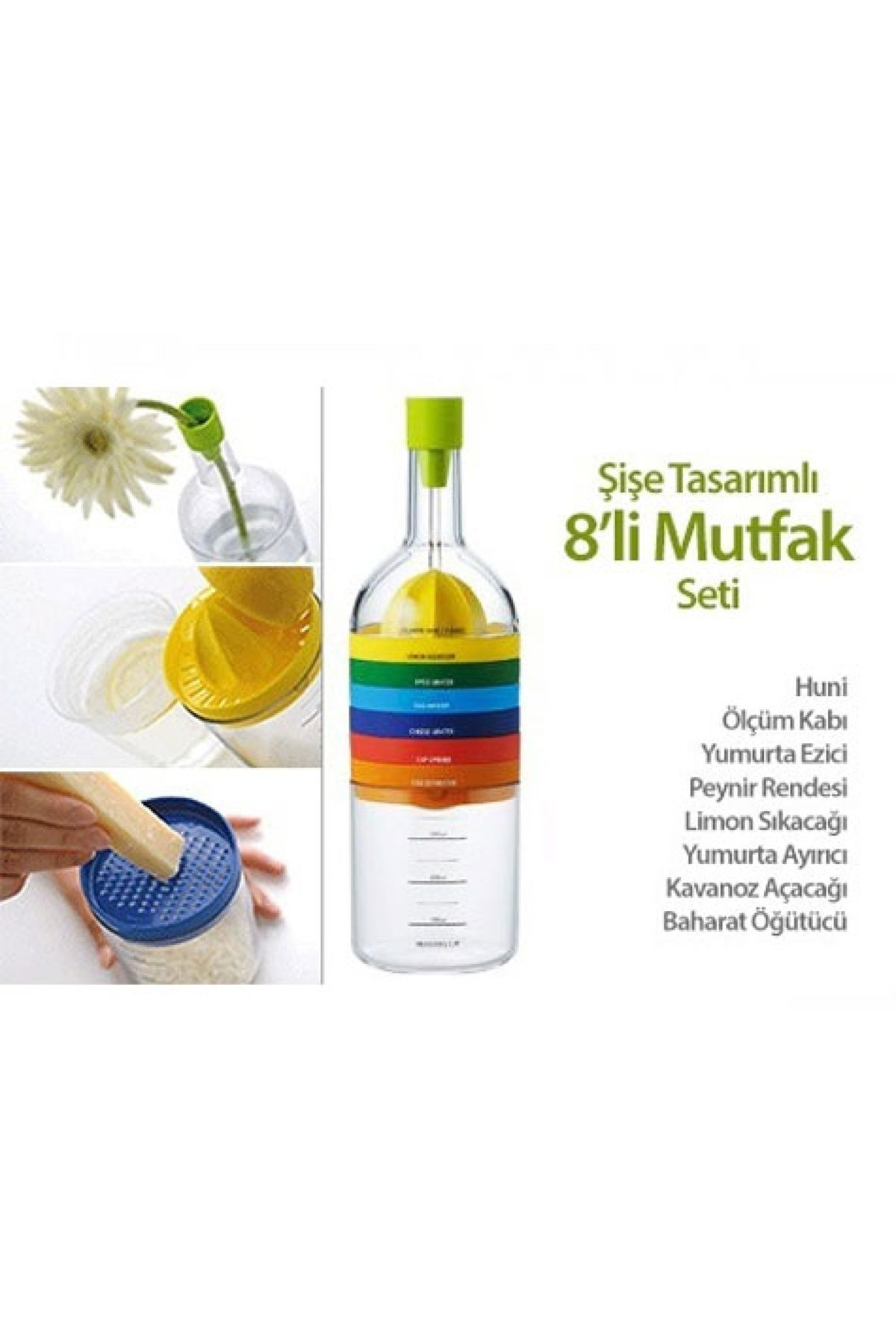 Angoravi 8 Bin Tools Şişe Şeklinde Mutfak Seti