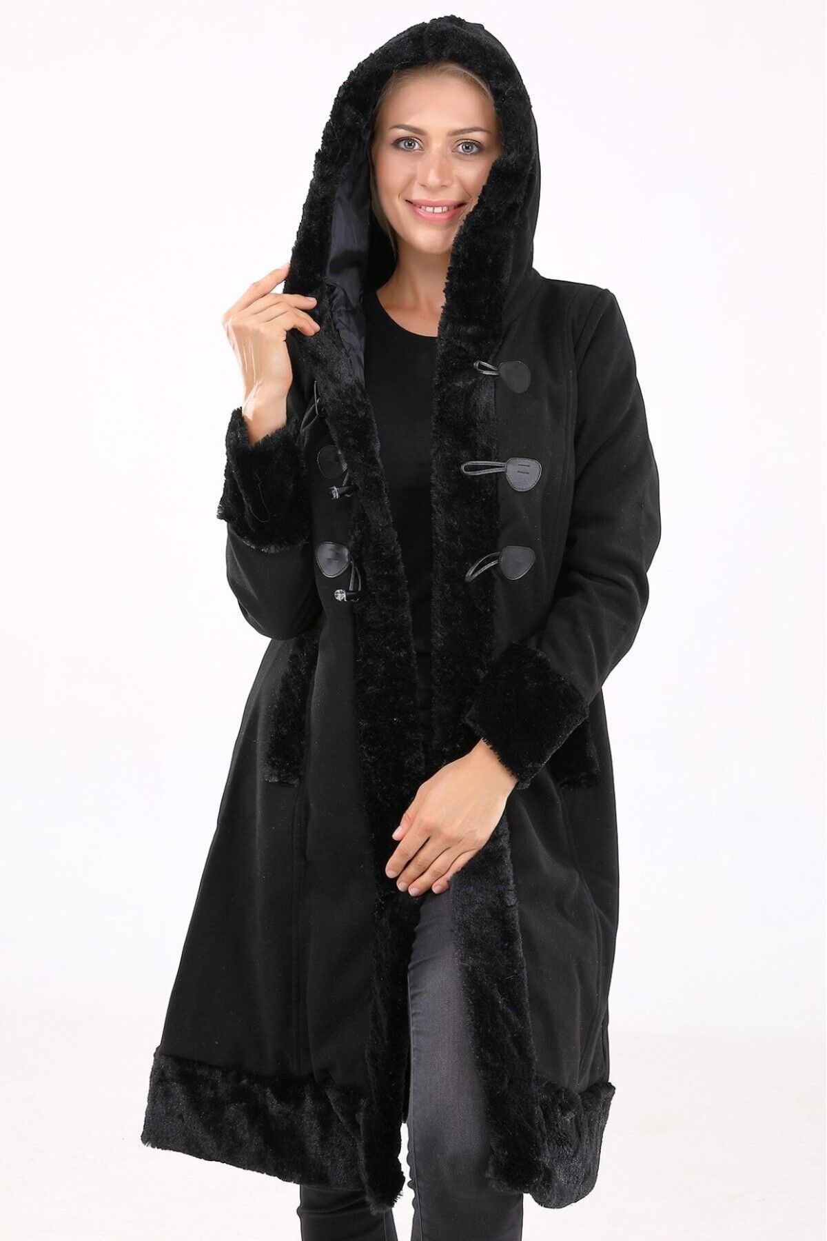 Toridas-Cashmere Fur Detailed Women's Coat 4