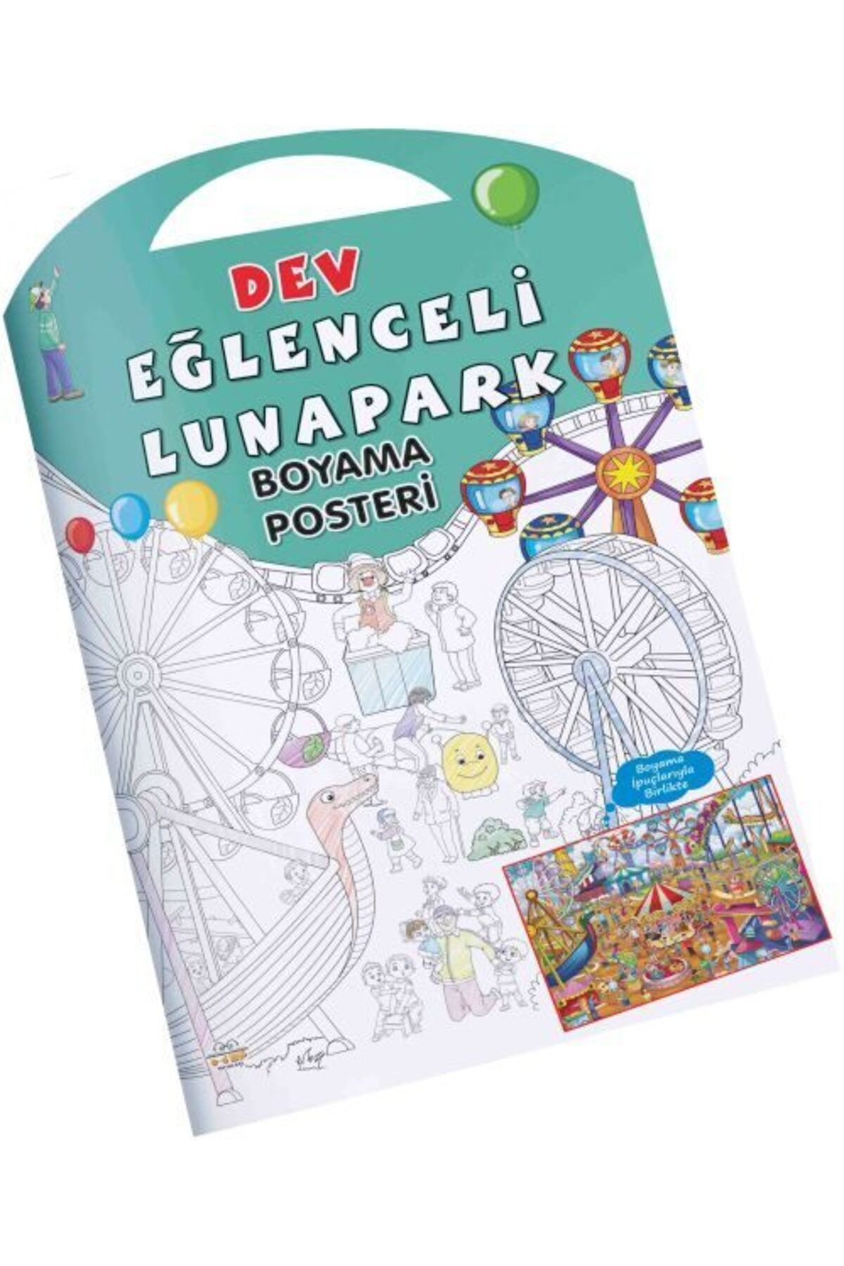 0-6 Yaş Yayınları Eğlenceli Lunapark Dev Boyama Posteri