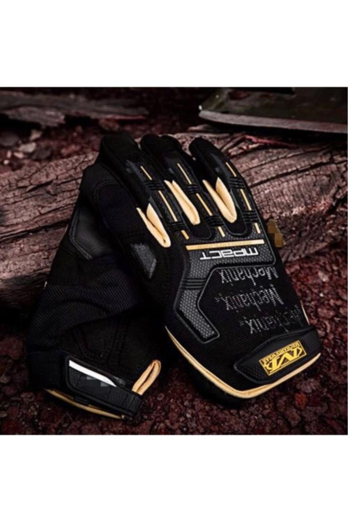 MECHANIX Taktikal, Iş Güvenliği, Asker, Polis, Motosiklet Dayanıklı XL Eldiven Sarı görsel 2