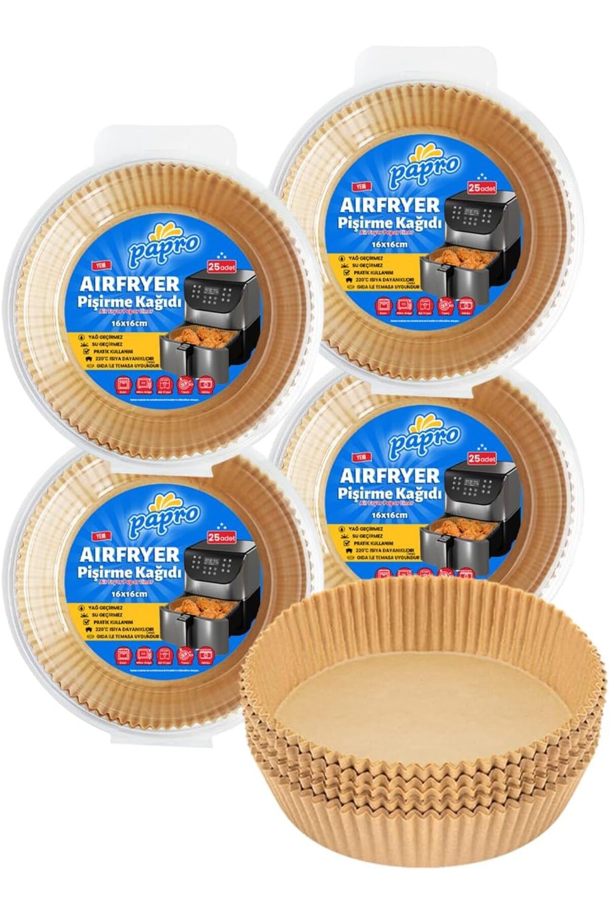 STOREMAX srhtDS Airfryer Pişirme Kağıdı,Fritöz Yağlı Kağıdı 25'li X4 Adet Avantajlı Paket - Toplam