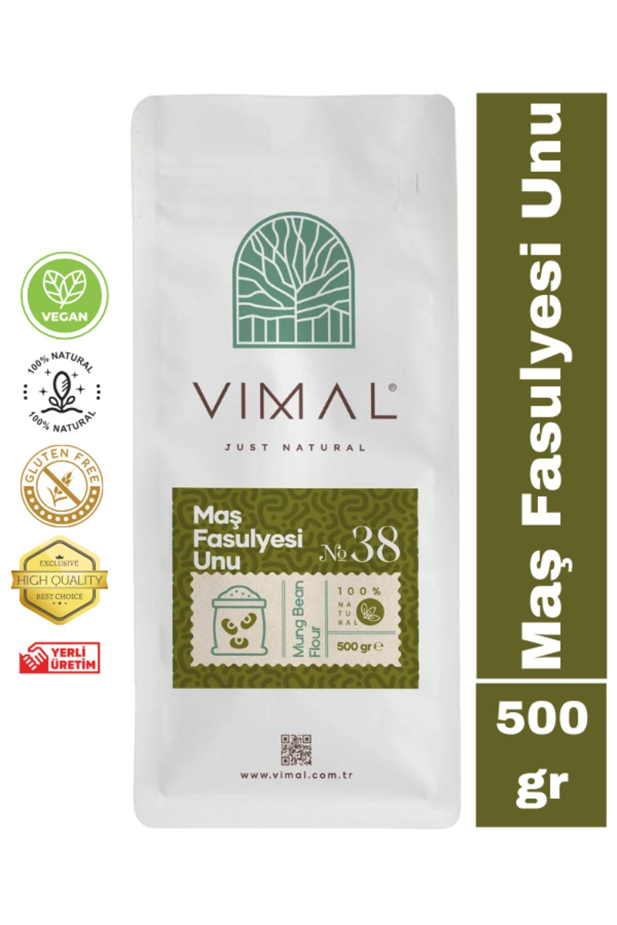 VIMAL Maş Fasulyesi Unu Mung Bean Flour glutensiz 500 g