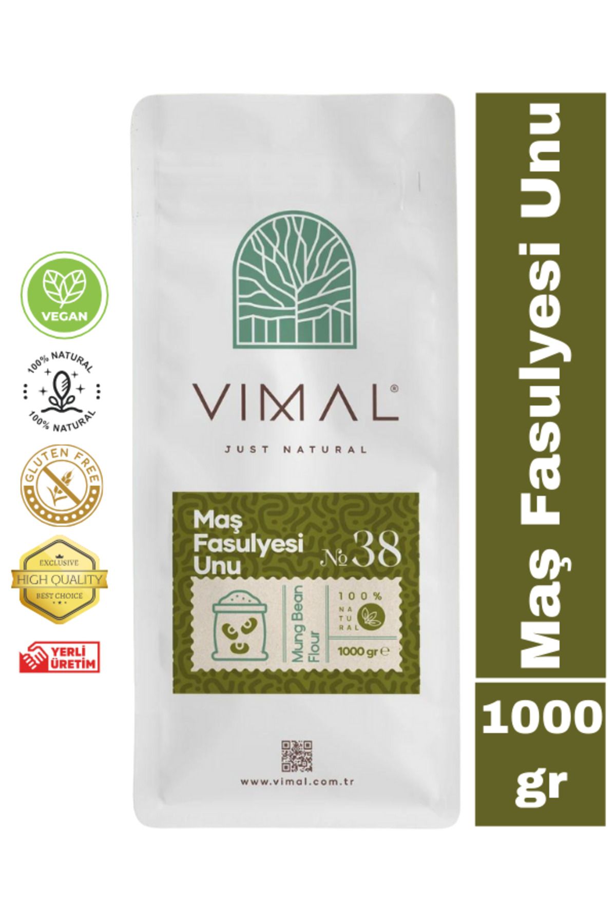 VIMAL Maş Fasulyesi Unu Mung Bean Flour glutensiz 1000 g