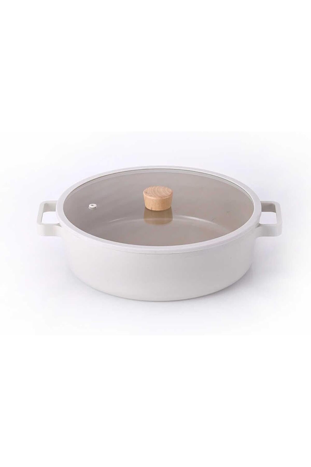 STOREMAX jvnnastore Fika Cam Kapaklı Alüminyum Döküm Sığ Tencere 30 cm D-NEOF230L 646268