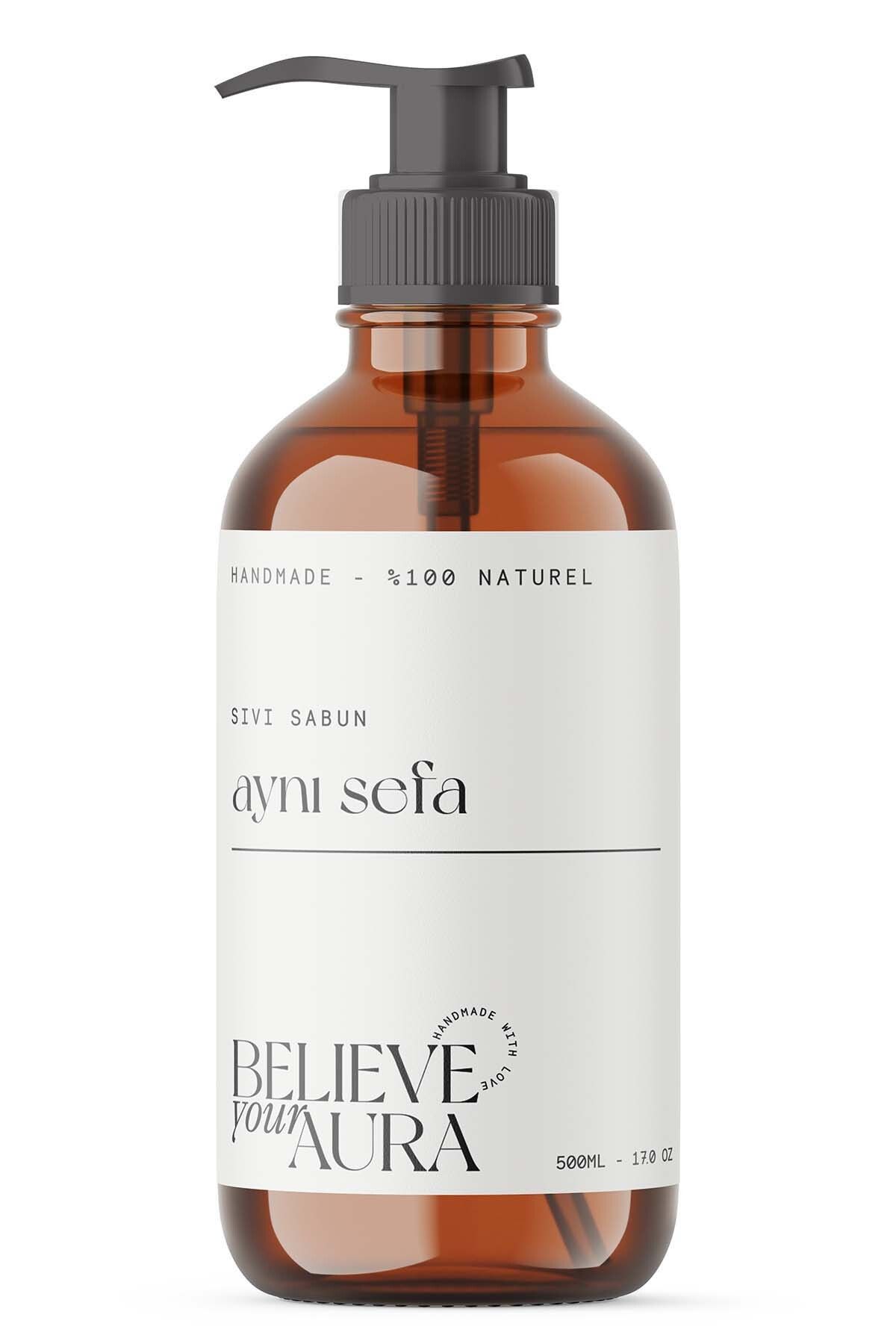 Believe Your Aura %100 Doğal Aynısefa Yağı El ve Cilt Sıvı Sabunu - E-Vitamini Aloe Vera Shea Butter - 500 ml