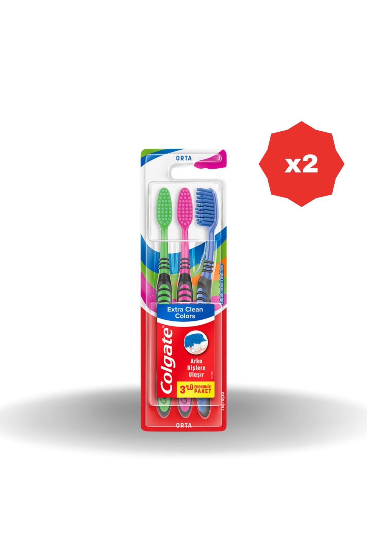 Colgate DİŞ FIRÇASI ECTRA CLEAN COLORS(2+1)- (2 ADET)