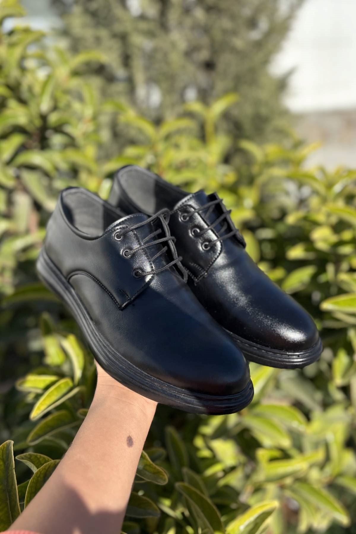 sefayol Pantofi Clasici Pentru Bărbați Cu Șireturi Din Piele Neagră Mată Francille Masculin - 41