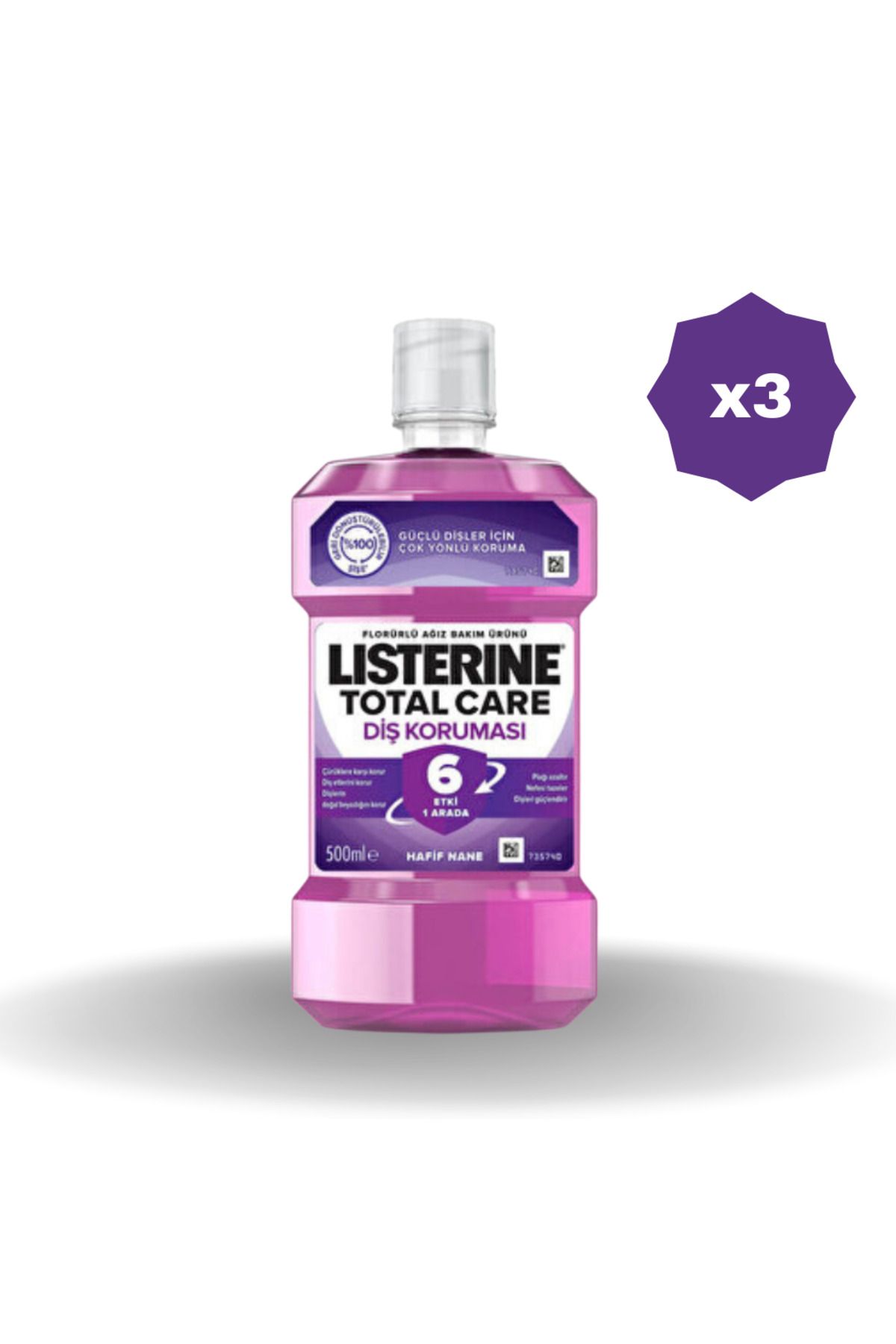 Listerine Total Care Ağiz Gargara 6 Etki̇ 1 Arada 500 Ml - (3 Adet)