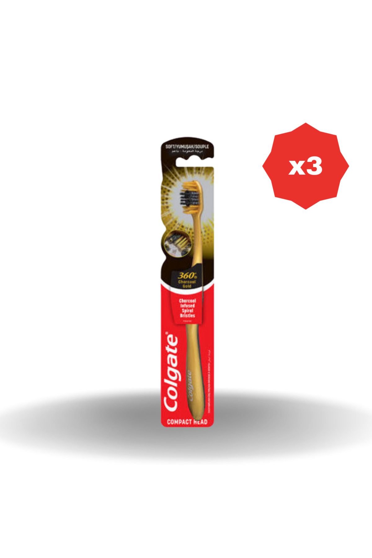 Colgate 360 GOLD SİNGLE YUMUŞAK DİŞ FIRÇASI - (3 ADET)