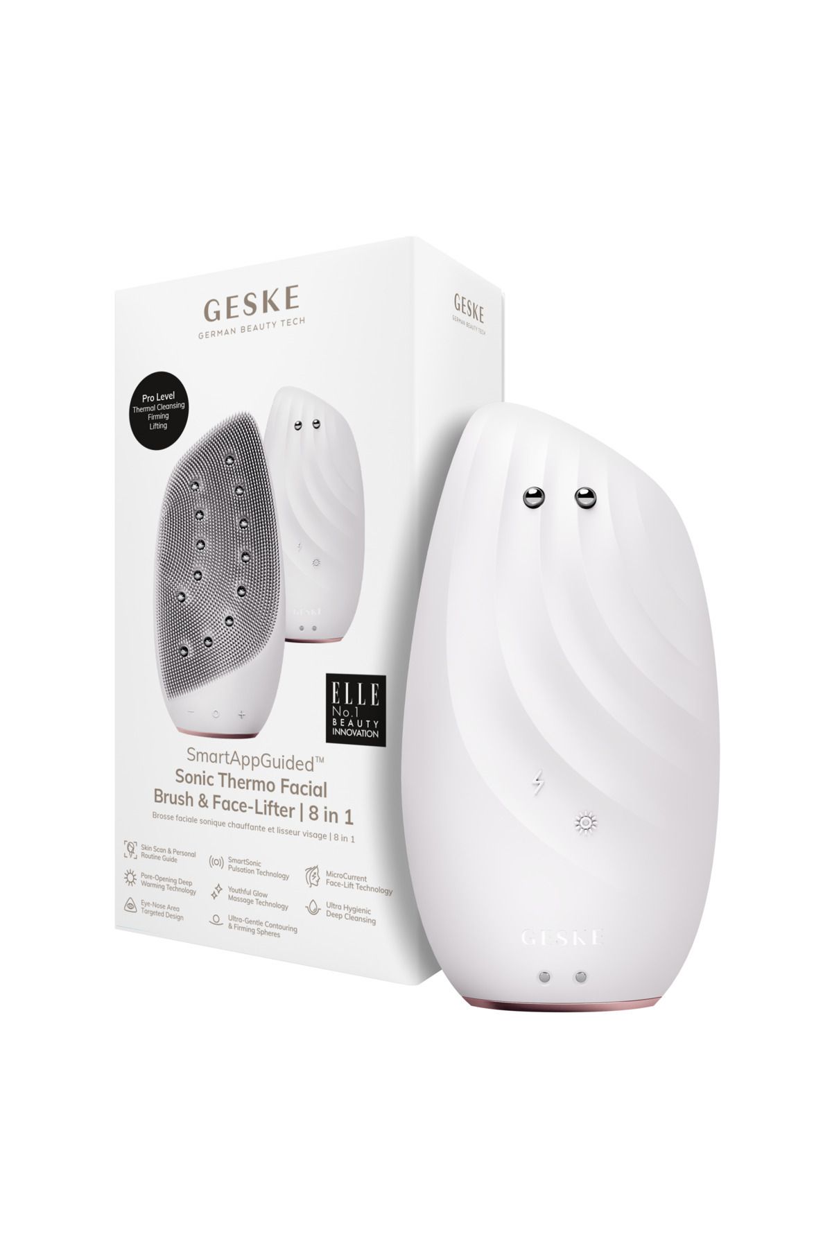 Geske Mikro Akım Termal Yüz Temizleme Ve Cilt Sıkılaştırıcı Cihaz Sonic Thermo Facial Brush Face-lifter