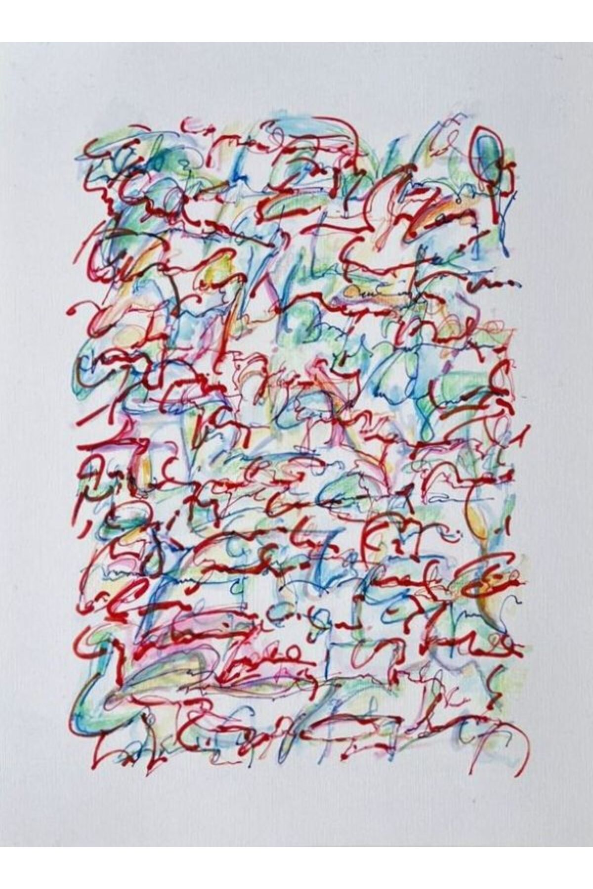 artoloji Gözde Aydın - Asemic 2.20 - 2024 - Kağıt üzerine karışık teknik - 21x28 cm