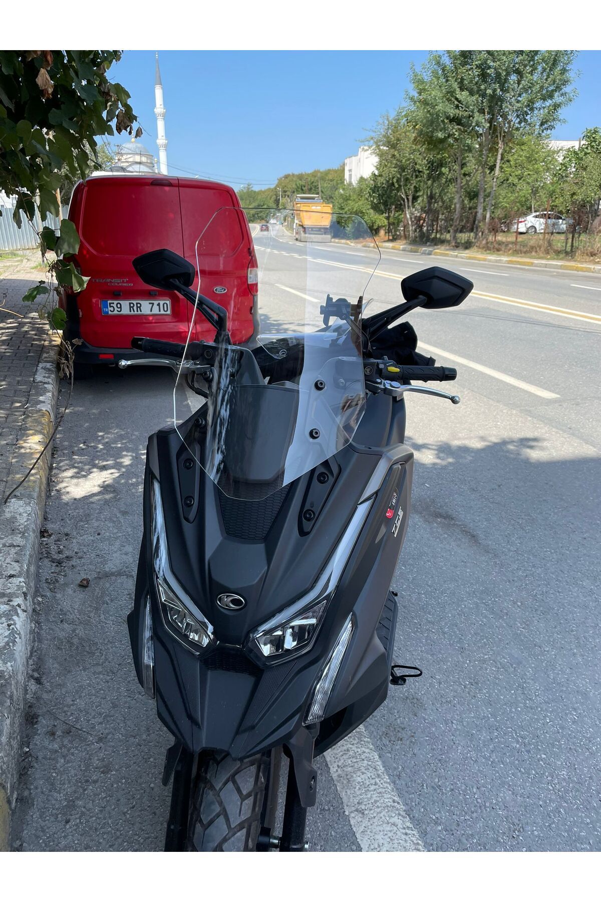 Kymco DTX 360 Siperlik Ön Cam 2021-2023 Model 65cm Şeffaf Renkli 4mm UZUN CAM