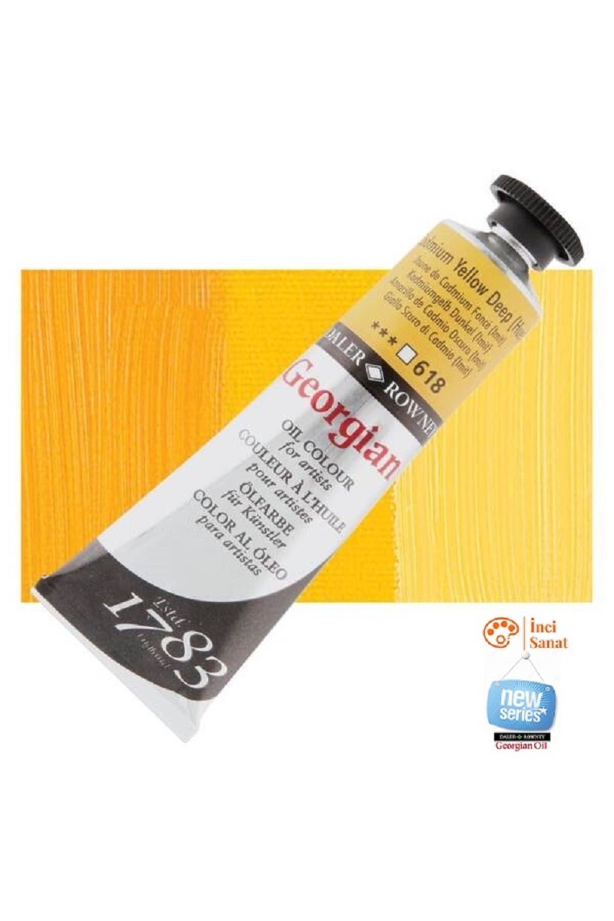 Daler Rowney Georgian N:618 Cadmium Yellow Deep (Hue) Yağlı Boya 38ml Profesyonel Oil Colour New Series