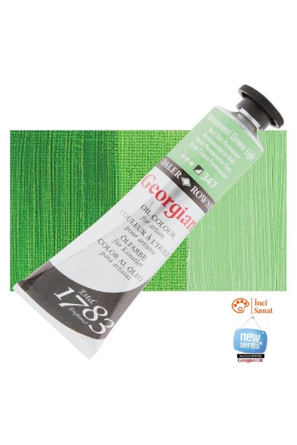 Daler Rowney Georgian N:347 Permanent Light Green Yağlı Boya 38ml Profesyonel Oil Colour New Series