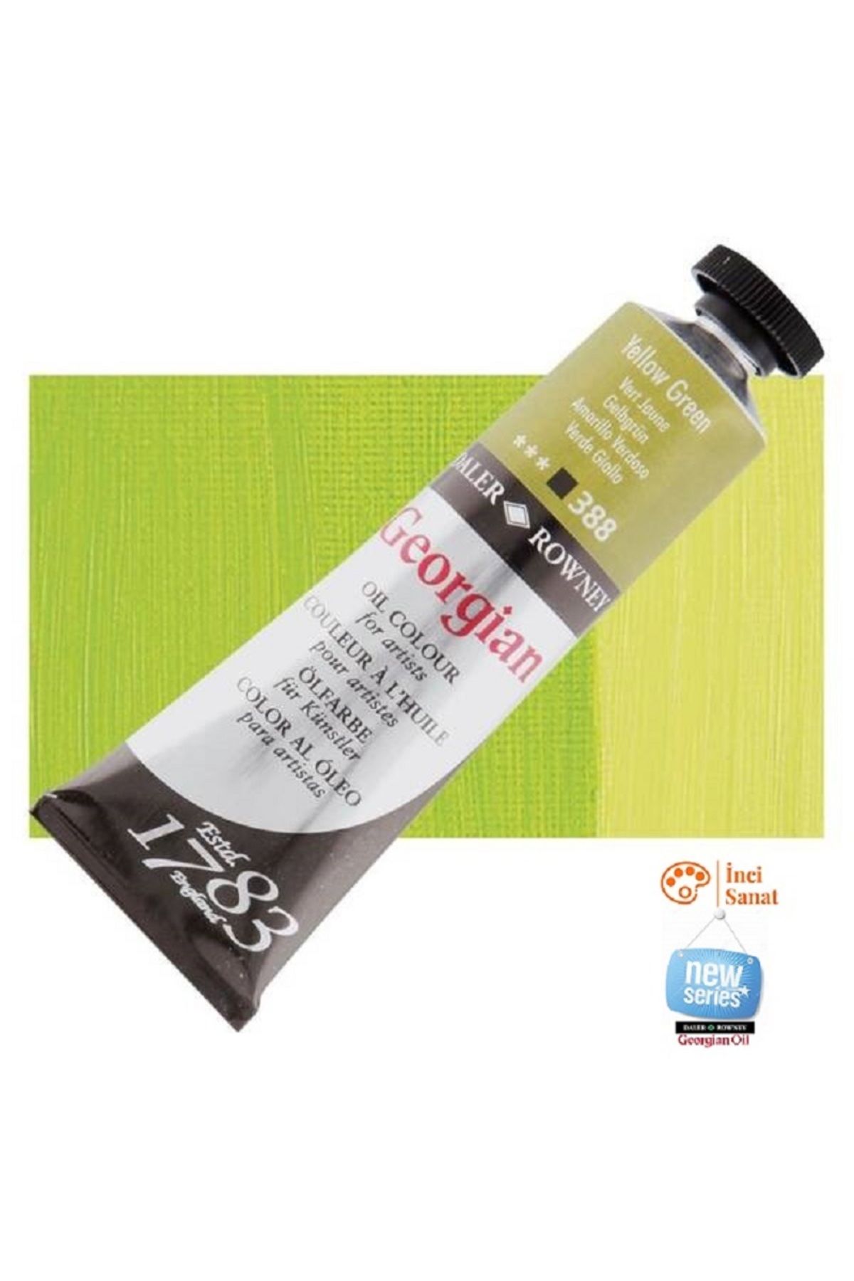 Daler Rowney Georgian N:388 Yellow Green Yağlı Boya 38ml Profesyonel Oil Colour New Series