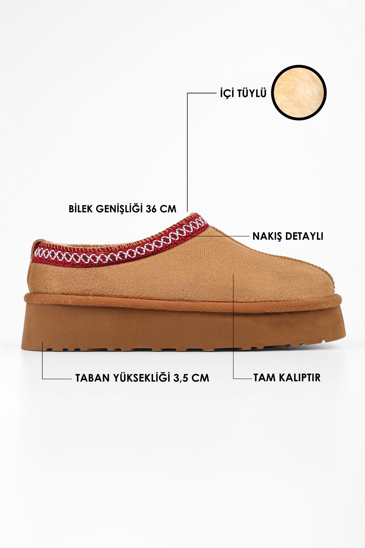 Shoeberry-Uggps Damen Braun Pelzige Kurze Wildleder Flache Hausschuhe Tan Textil 5