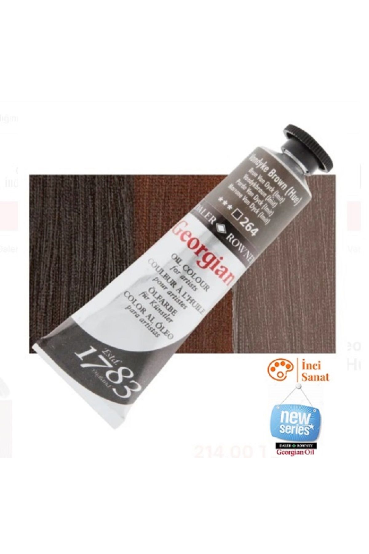 Daler Rowney Georgian N:264 Vandyke Brown (Hue) Yağlı Boya 38ml Profesyonel Oil Colour New Series