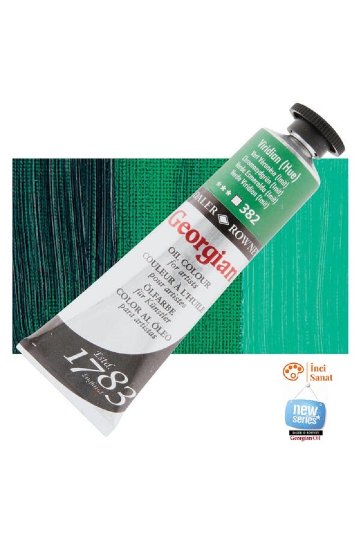 Daler Rowney Georgian N:382 Viridian (Hue) Yağlı Boya 38ml Profesyonel Oil Colour New Series