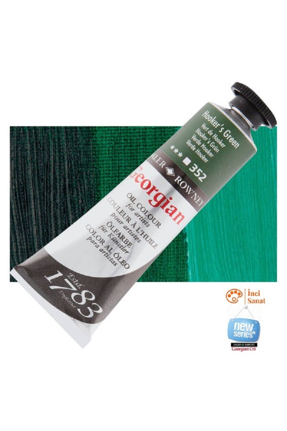 Daler Rowney Georgian N:352 Hookers Green Yağlı Boya 38ml Profesyonel Oil Colour New Series