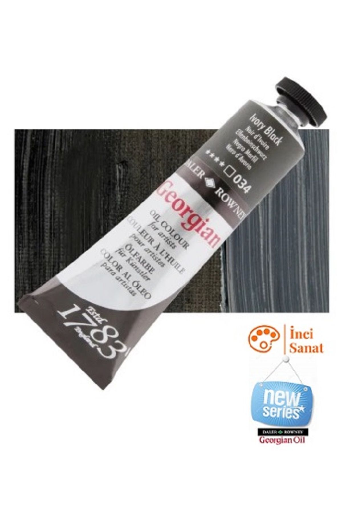 Daler Rowney Georgian N:034 Ivory Black Yağlı Boya 38ml Profesyonel Oil Colour New Series