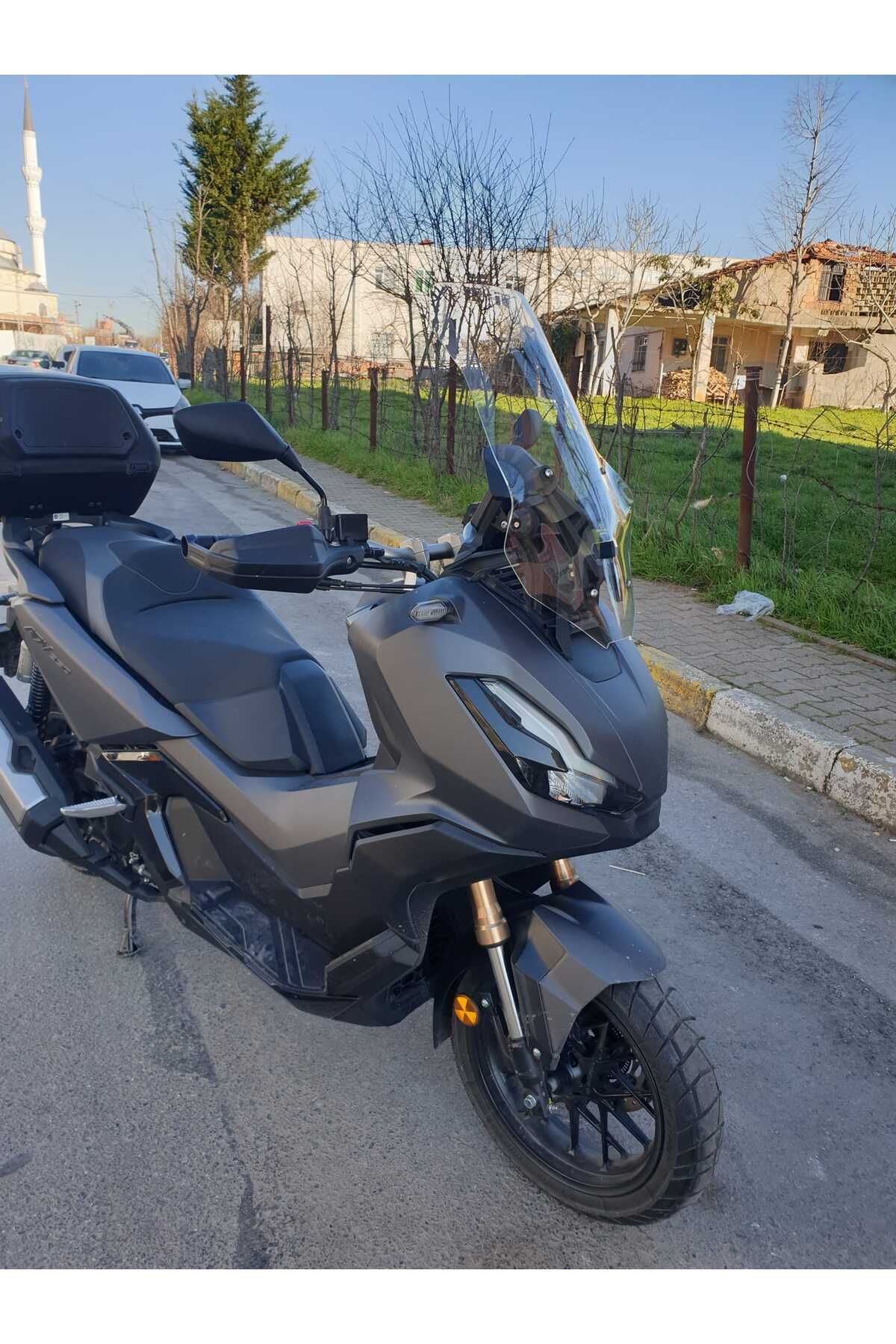 Honda Adv 350 Siperlik Ön Cam 2023-2025 Model 60cm Şeffaf Renkli 4mm ORTA BOYLU CAM