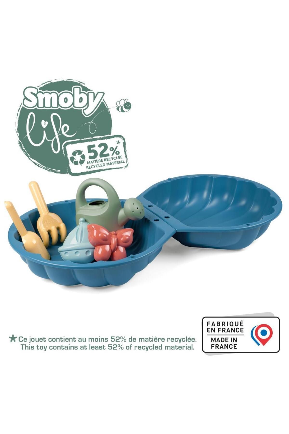 Smoby-Seashell Play Pool Watering Can - with Rake, Shovel and 2 Play Molds 850210 3