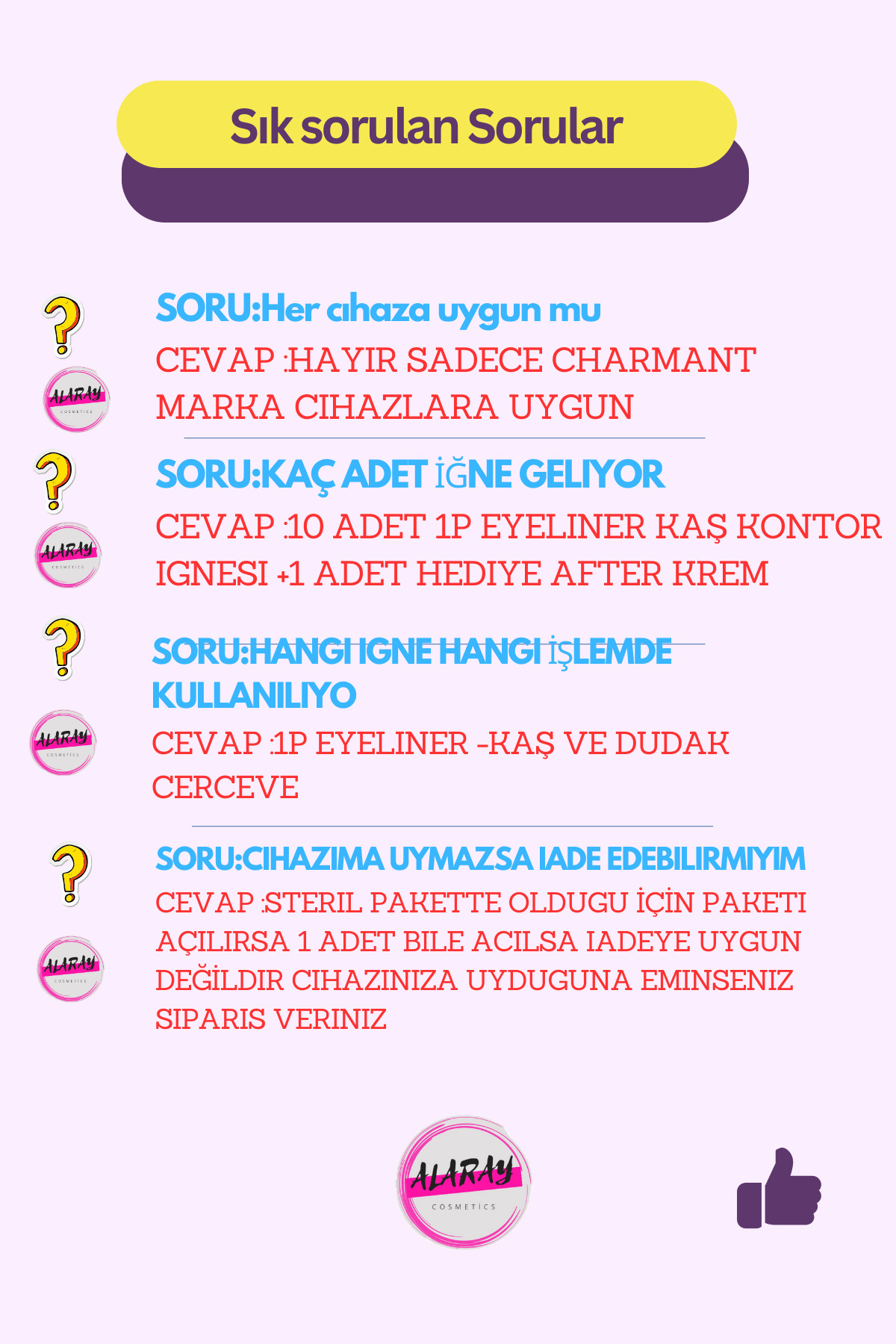 Charmant Cihaz Kalıcı Makyaj Iğnesi 1p 10 Adet — charmantlıner1 — تصویر 3 از 4