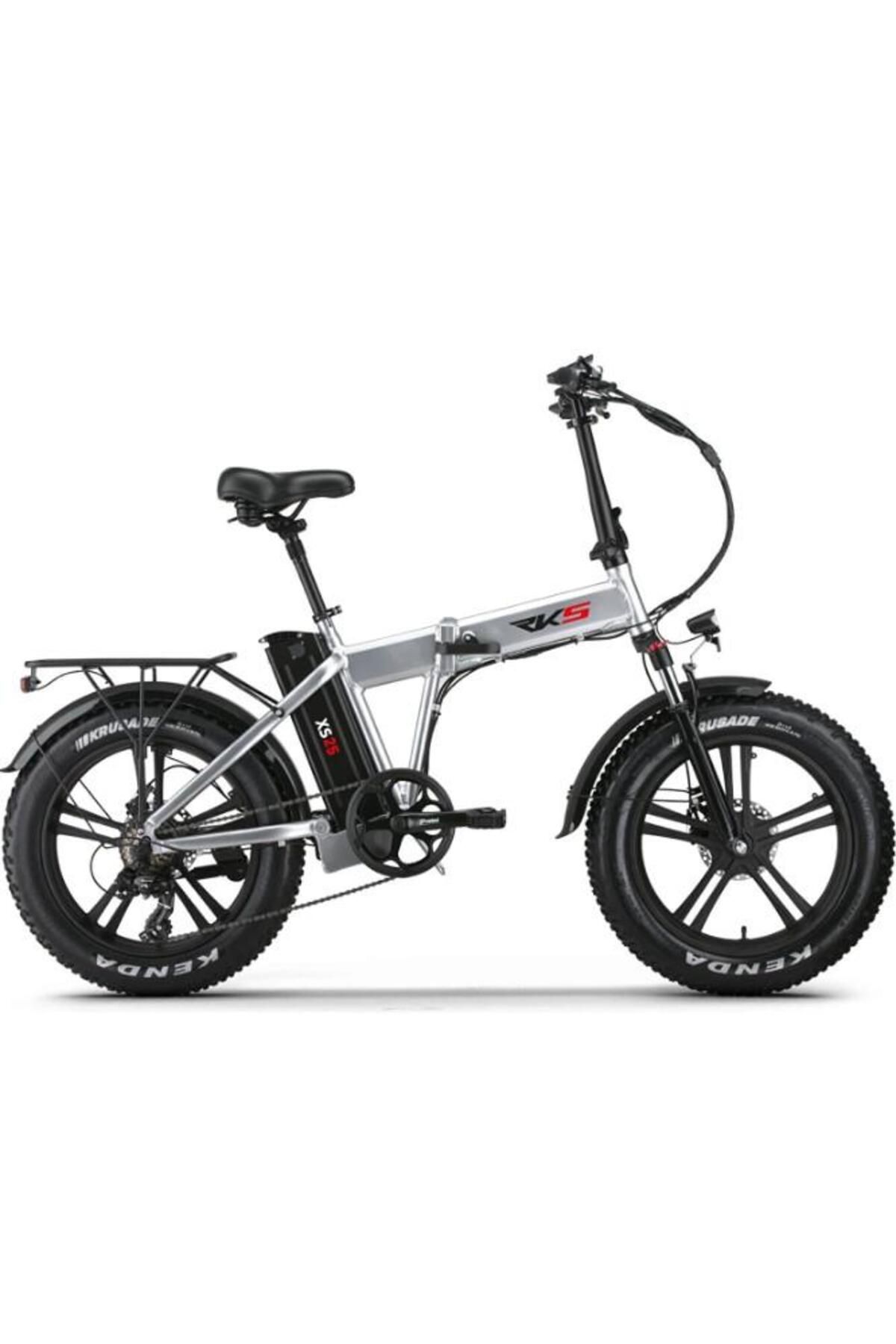 motosergen RKS XS25 PRO 20 Jant Fat Bike Katlanabilir Elektrikli Bisiklet Gümüş Gri Renk