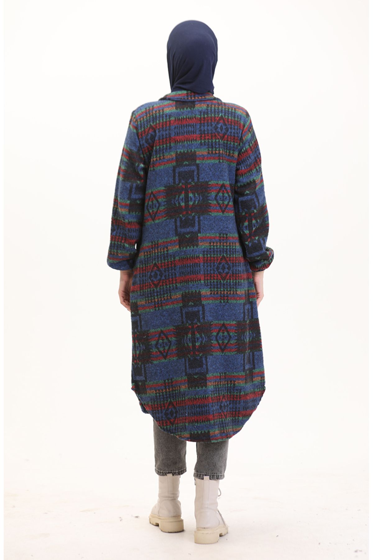 sefamerve-0556-06 Model Saks Colorful Ethnic Patterned Button Cap 5