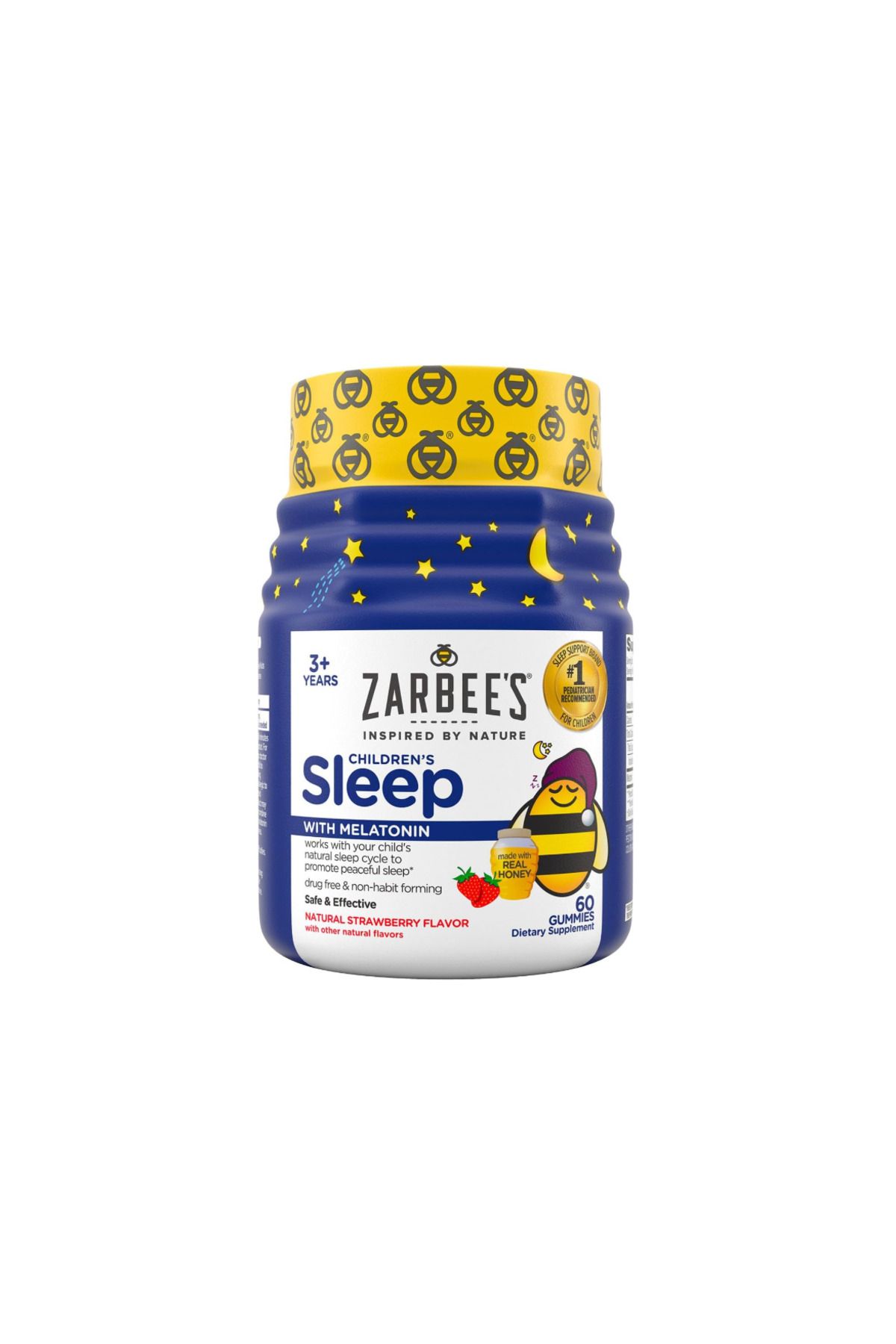 Zarbees , Children's Sleep Gummies With Melatonin Natural Strawberry, 60 Gummies