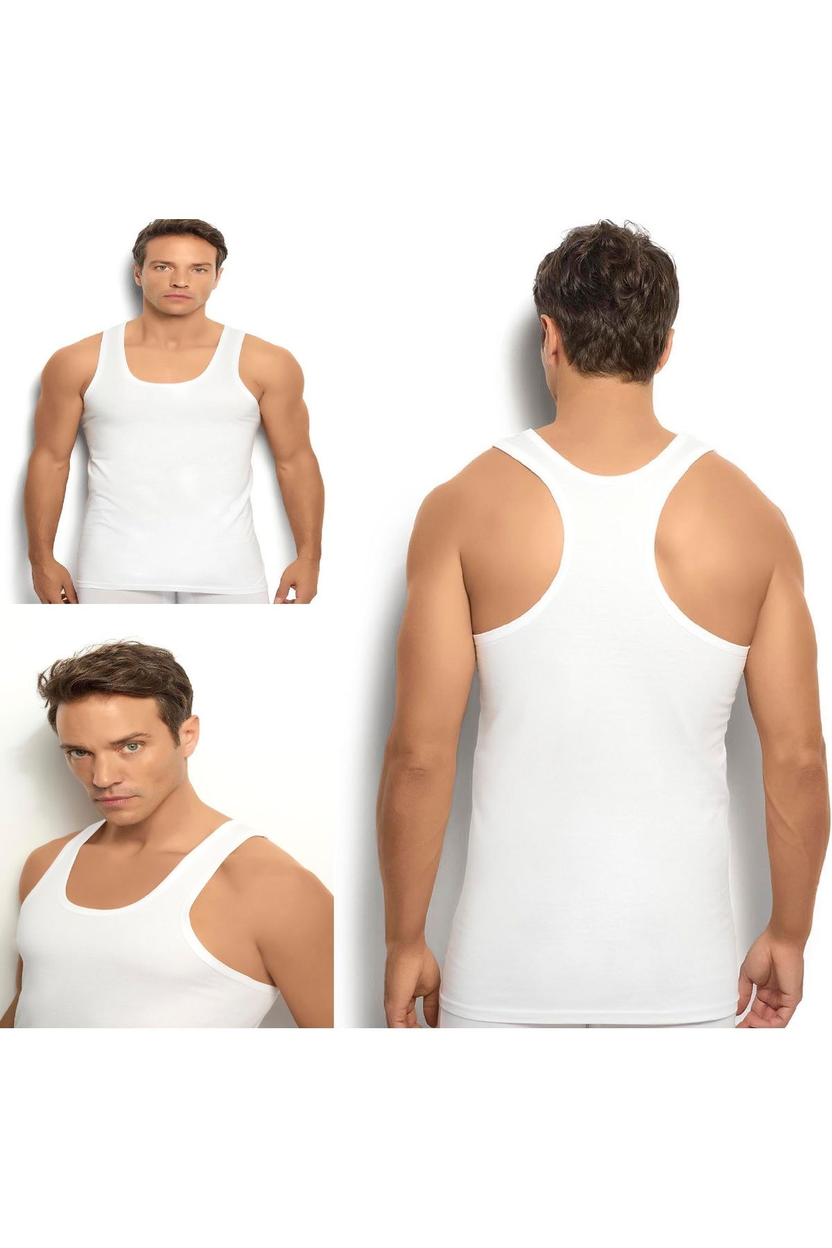 HİTRA-Single Men's Ribbed Rambo Tank Top 2