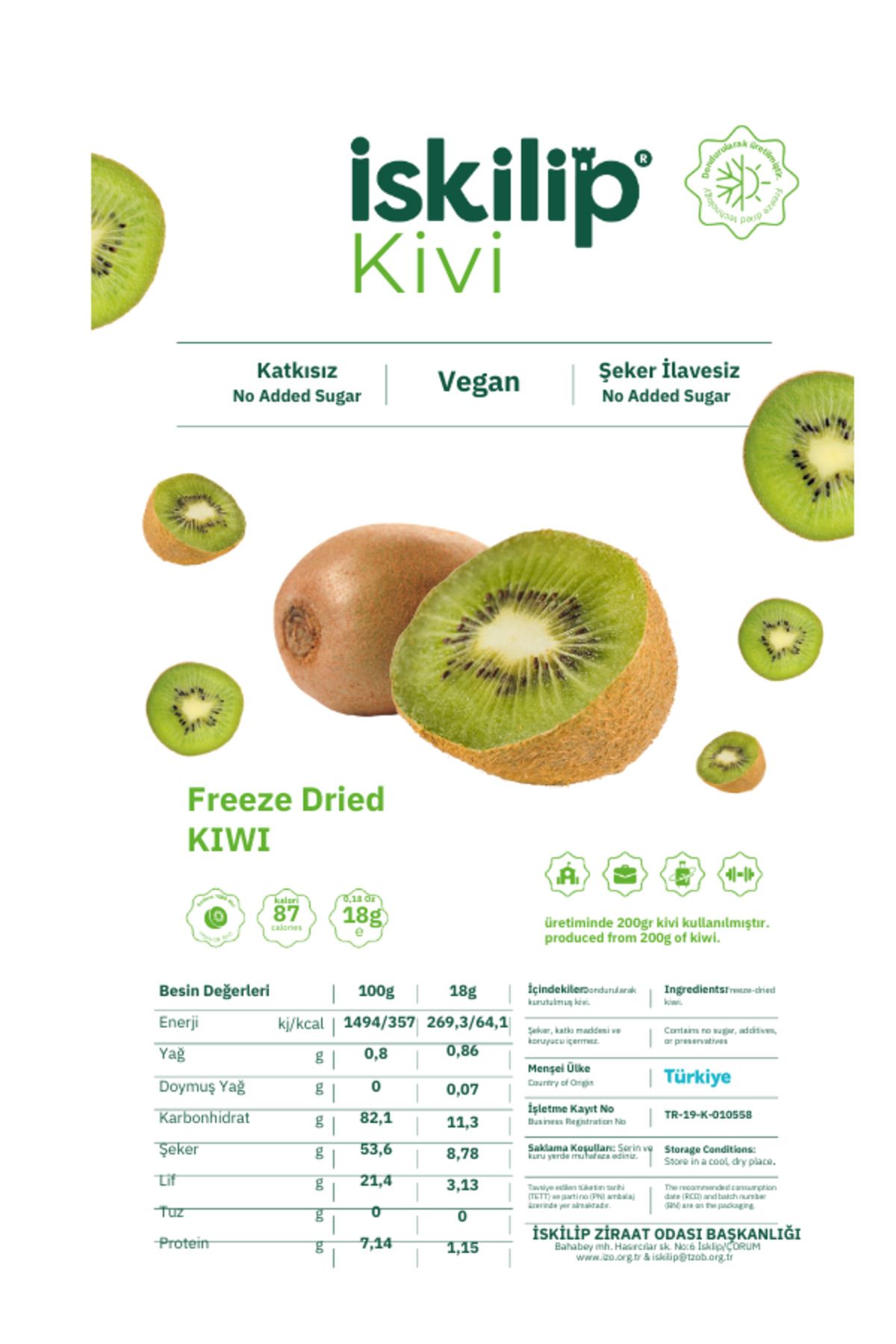 İSKİLİP-Frezee Dried Kiwi - Dried with Drawstring and Freeze, 18 Gr Fruit Chips 3