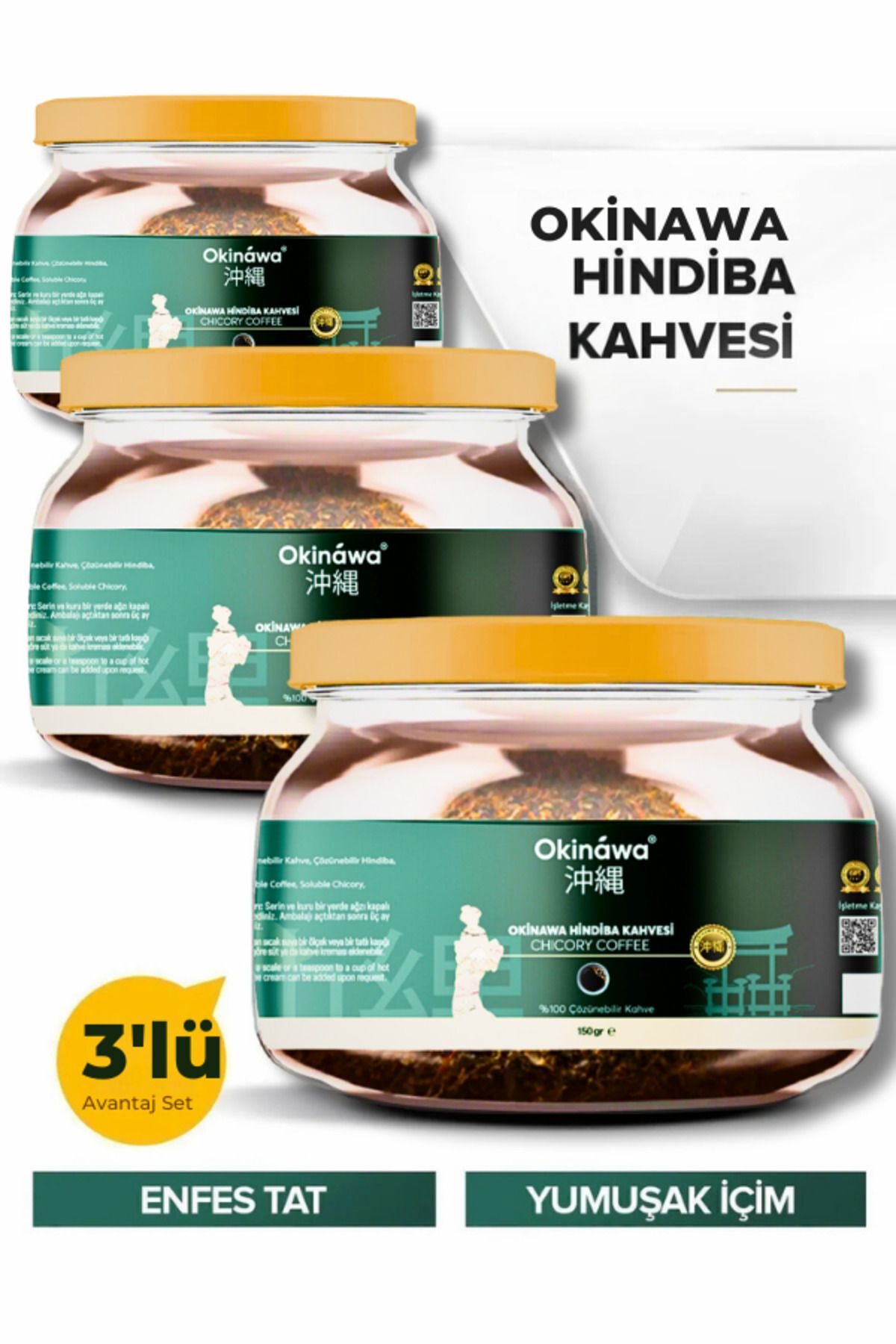 Okinawa 3 Adet Hindiba Kahvesi Detox Kahve 3x 150 gr