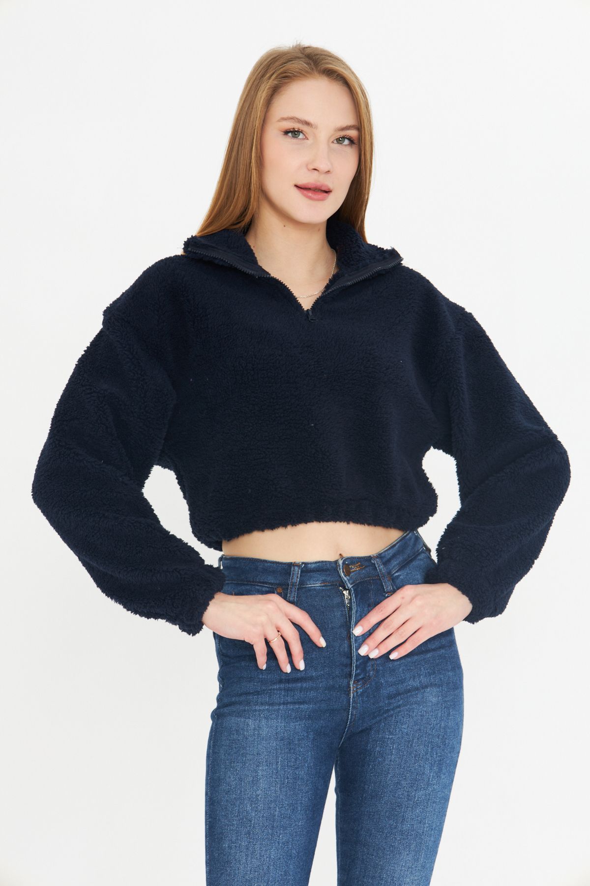 Oyga-Women's Plush Crop Sweater 1