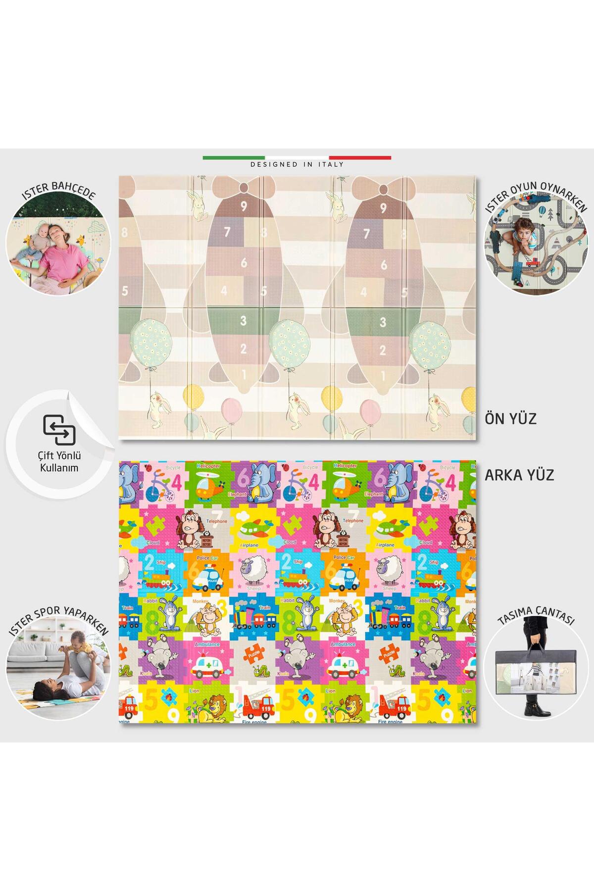 Elele Carla Katlanabilir Oyun Matı Oyun Halısı 180x200x1,5 Cm XFD315 Carla fotoğrafı 2 (önizleme)