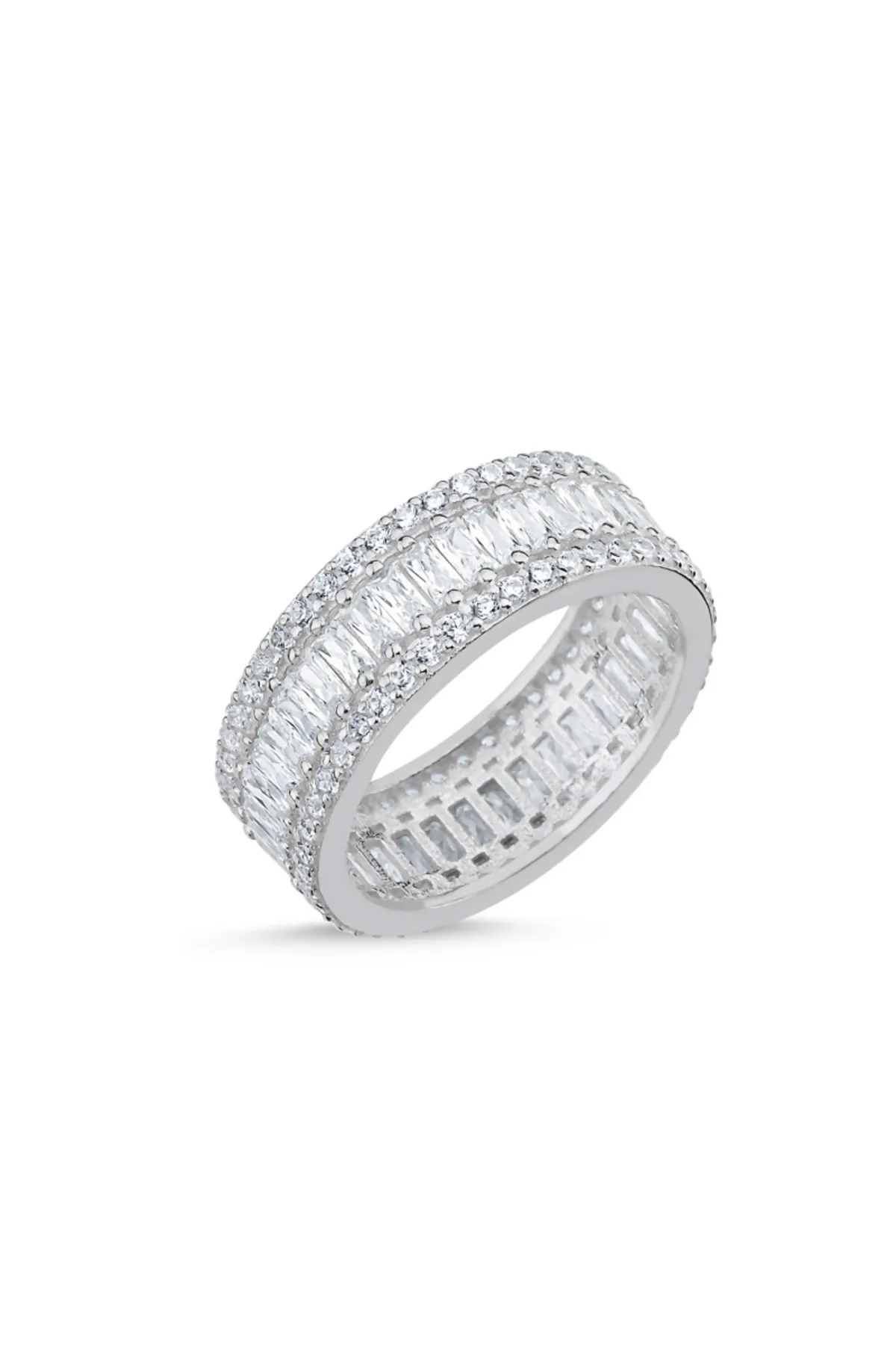 ARE SILVER Baget Taşlı Tamtur 925 Ayar Gümüş Yüzük